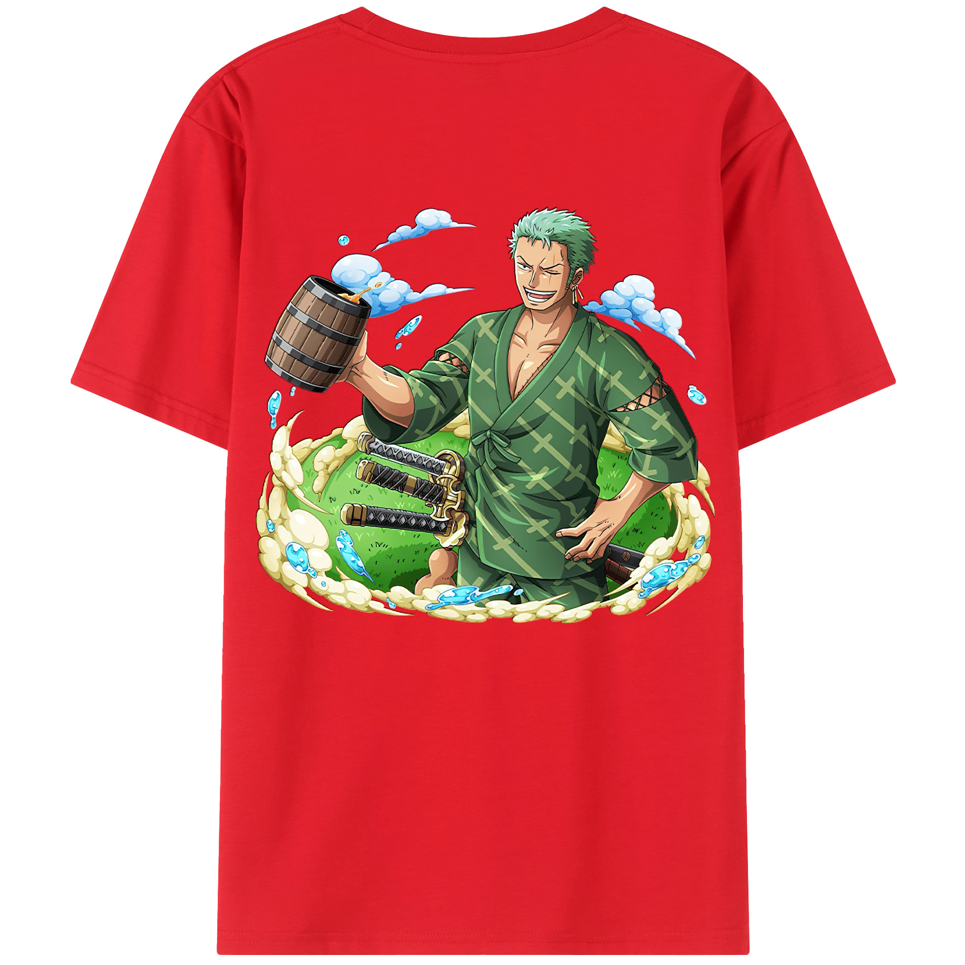 ワンピース ロロノア・ゾロ ONE PIECE Roronoa Zoro 綿100％半袖Tシャツ（背面プリント）