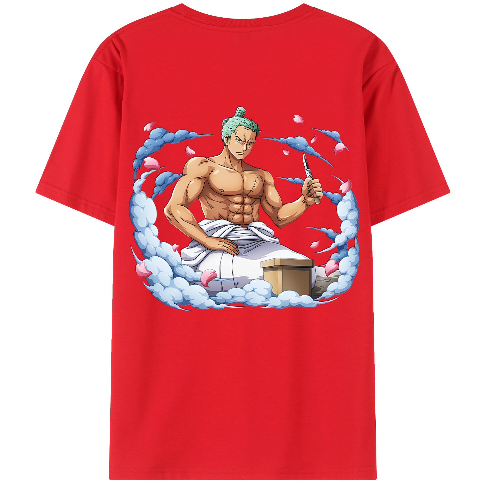 ワンピース ロロノア・ゾロ ONE PIECE Roronoa Zoro 綿100％半袖Tシャツ（背面プリント）