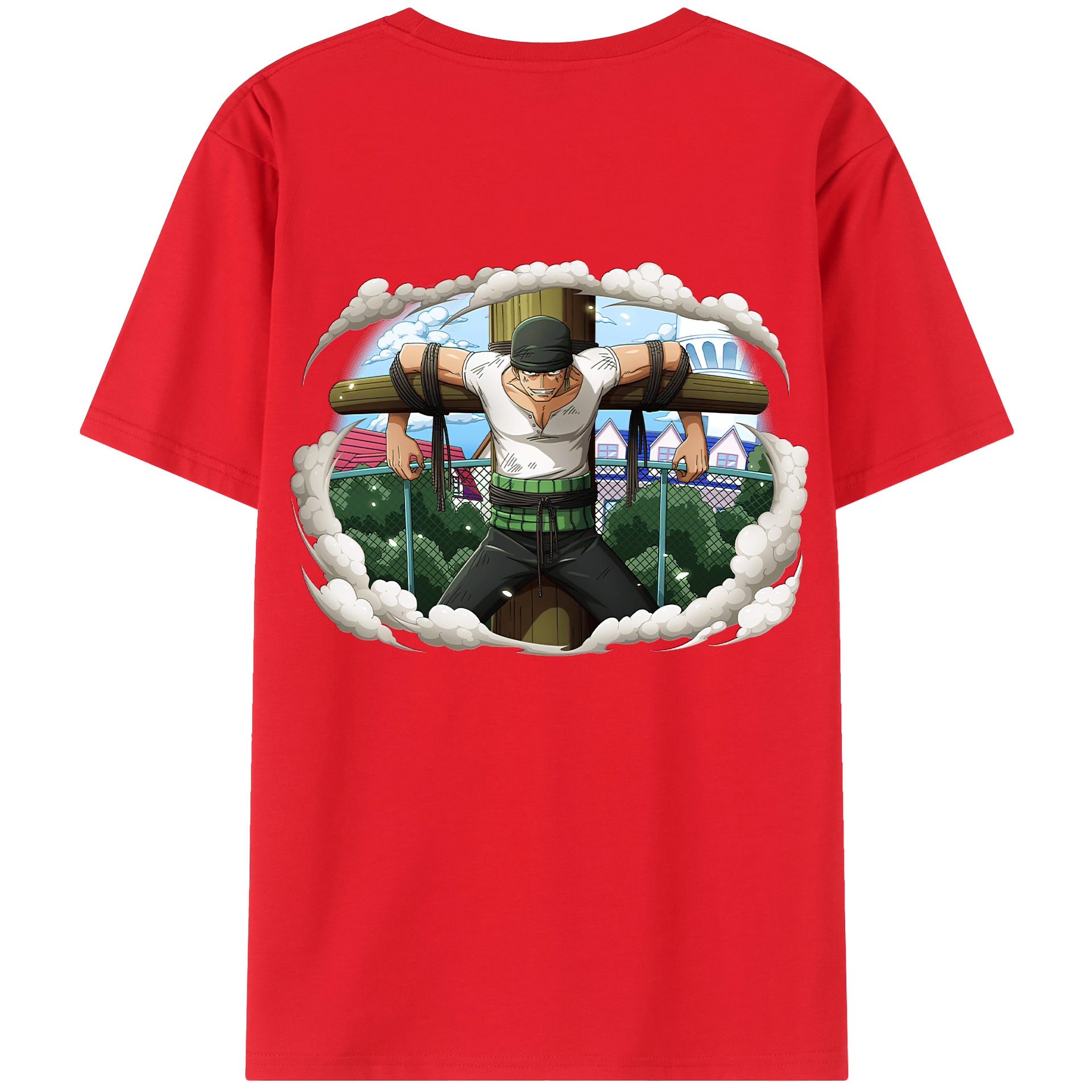 ワンピース ロロノア・ゾロ ONE PIECE Roronoa Zoro 綿100％半袖Tシャツ（背面プリント）