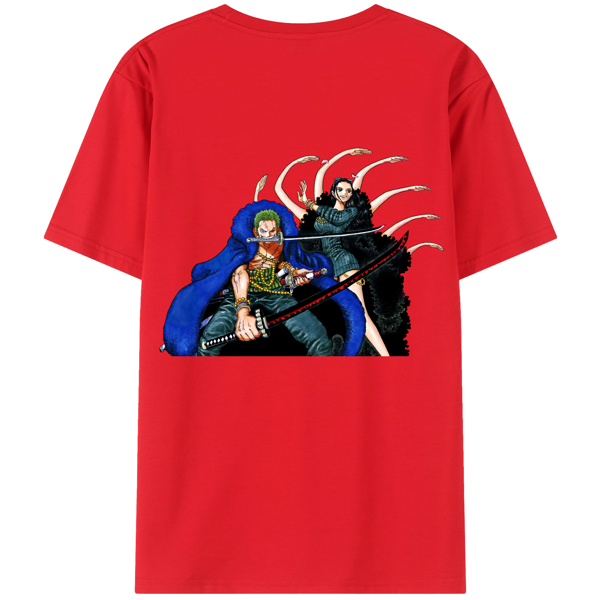 ワンピース ロロノア・ゾロ ONE PIECE Roronoa Zoro 綿100％半袖Tシャツ（背面プリント）