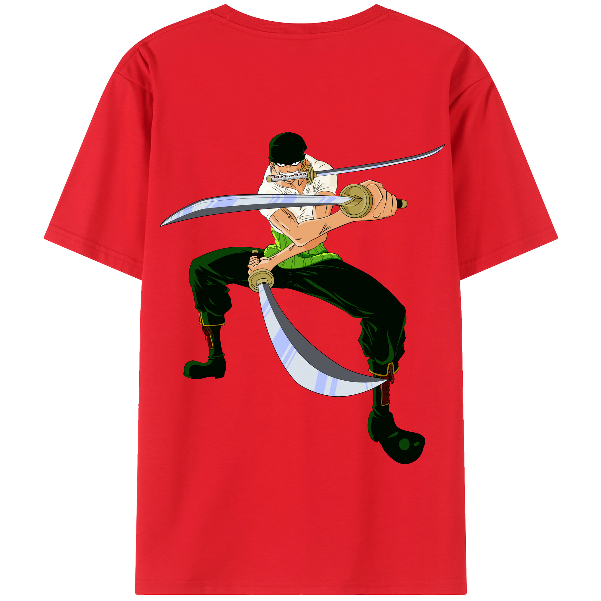 ワンピース ロロノア・ゾロ ONE PIECE Roronoa Zoro 綿100％半袖Tシャツ（背面プリント）