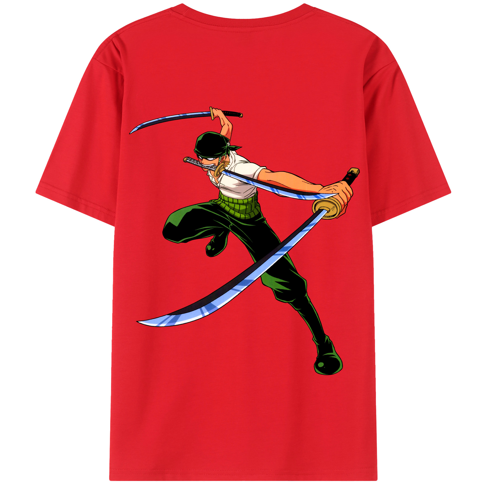 ワンピース ロロノア・ゾロ ONE PIECE Roronoa Zoro 綿100％半袖Tシャツ（背面プリント）