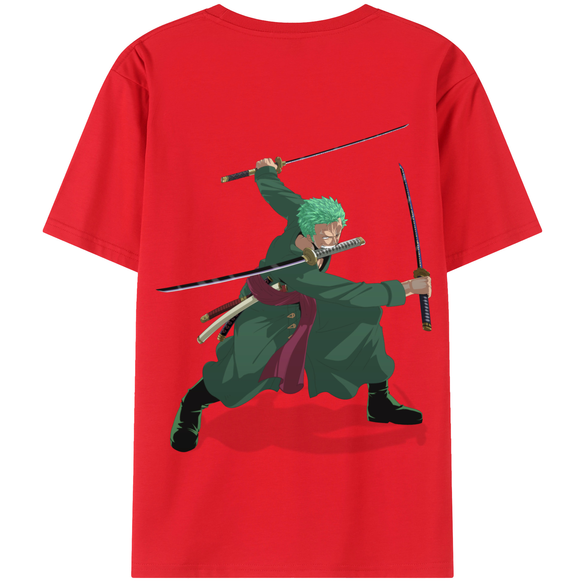 ワンピース ロロノア・ゾロ ONE PIECE Roronoa Zoro 綿100％半袖Tシャツ（背面プリント）