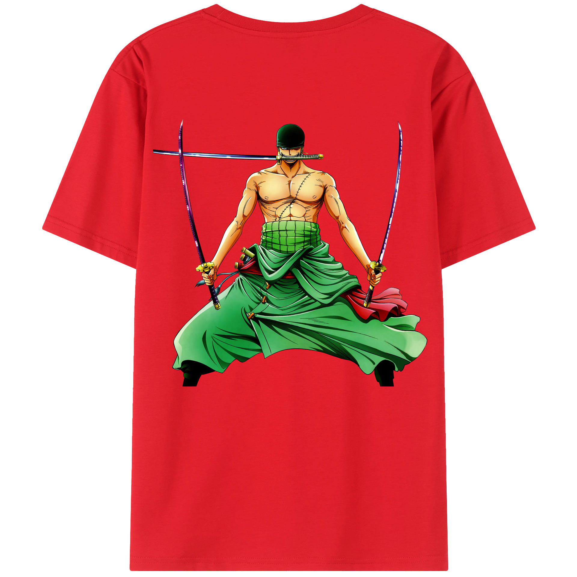 ワンピース ロロノア・ゾロ ONE PIECE Roronoa Zoro 綿100％半袖Tシャツ（背面プリント）