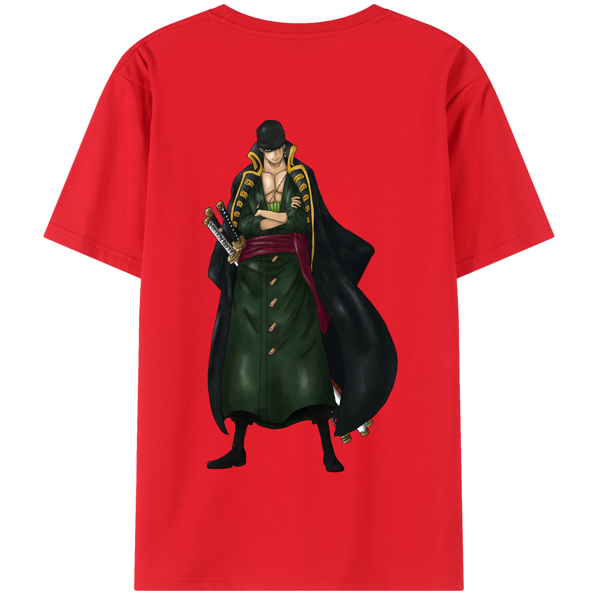 ワンピース ロロノア・ゾロ ONE PIECE Roronoa Zoro 綿100％半袖Tシャツ（背面プリント）