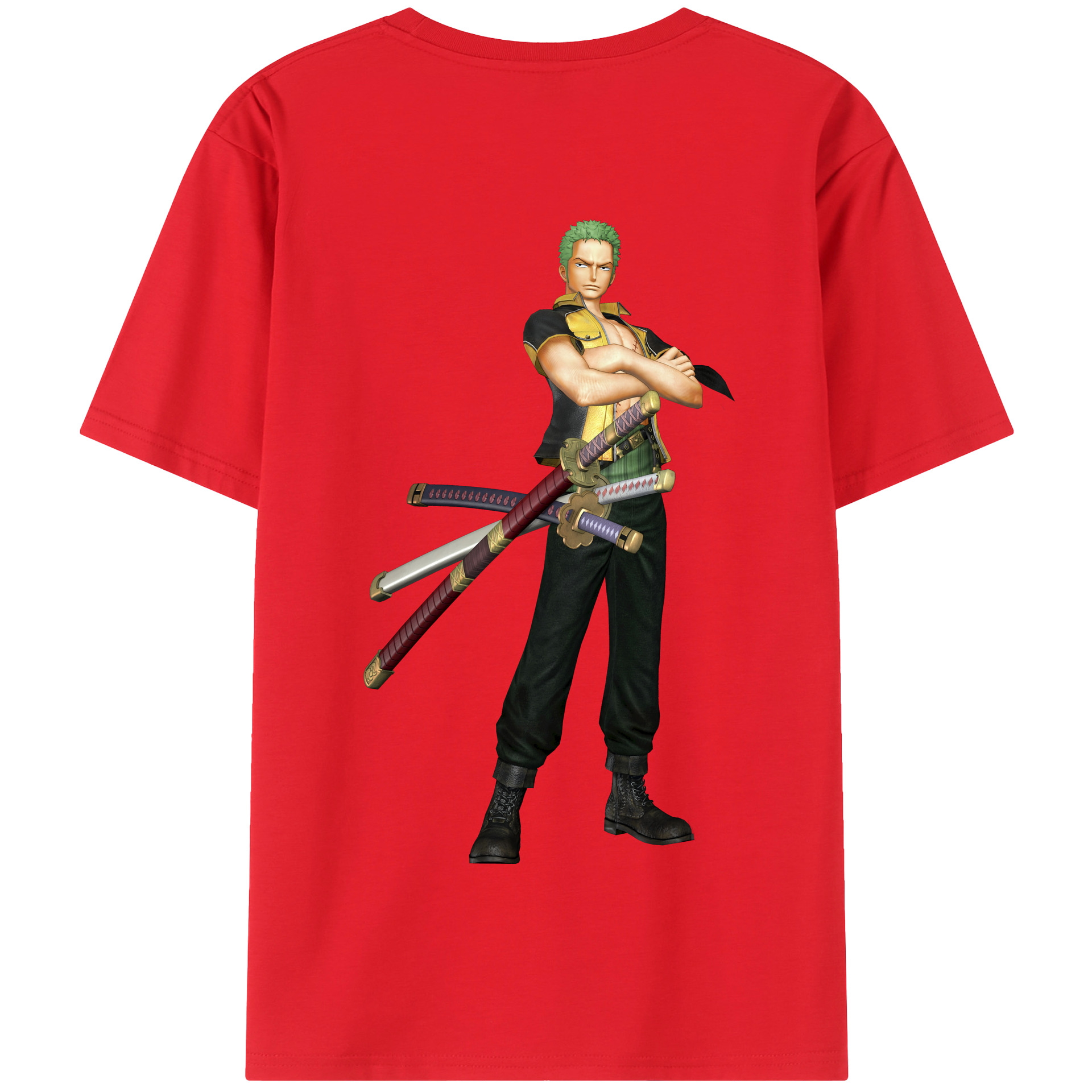 ワンピース ロロノア・ゾロ ONE PIECE Roronoa Zoro 綿100％半袖Tシャツ（背面プリント）