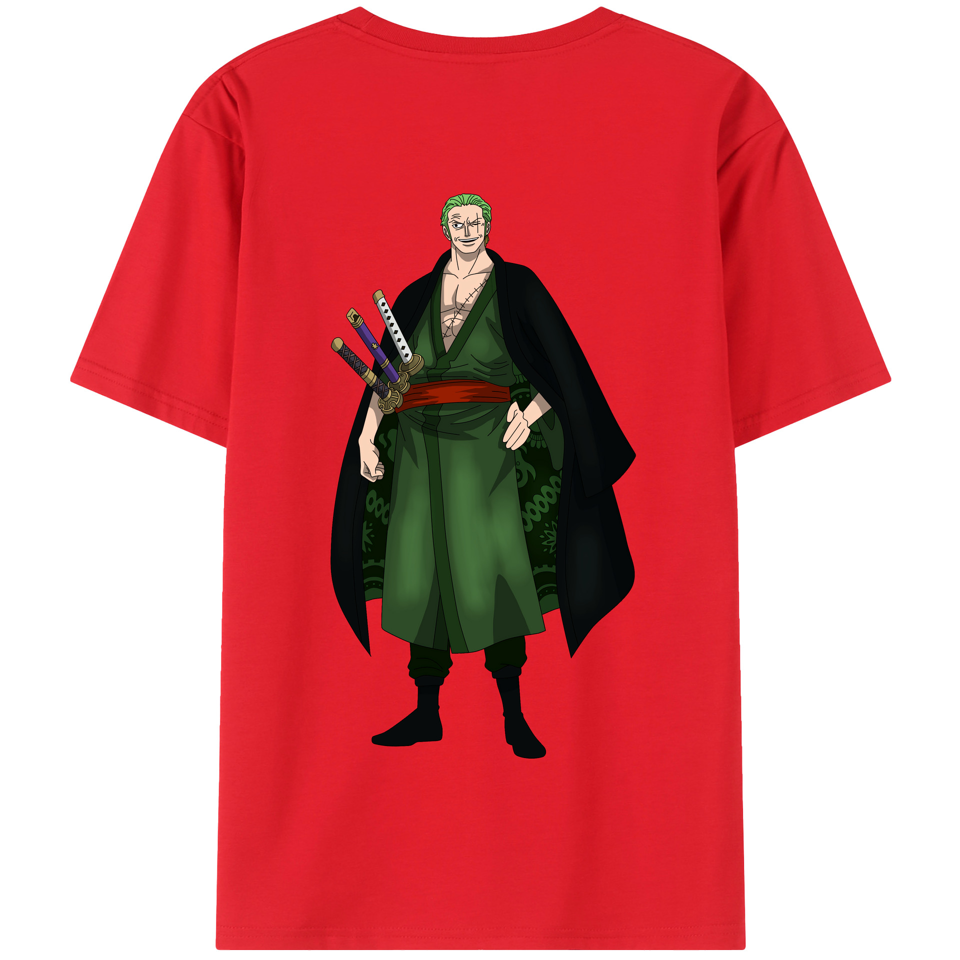 ワンピース ロロノア・ゾロ ONE PIECE Roronoa Zoro 綿100％半袖Tシャツ（背面プリント）