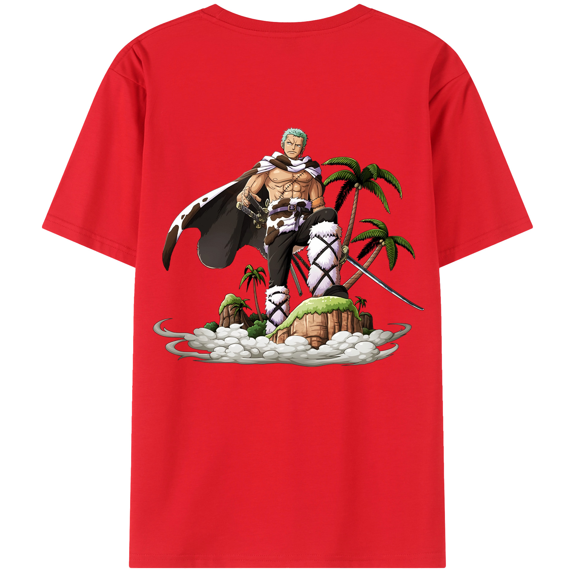 ワンピース ロロノア・ゾロ ONE PIECE Roronoa Zoro 綿100％半袖Tシャツ（背面プリント）