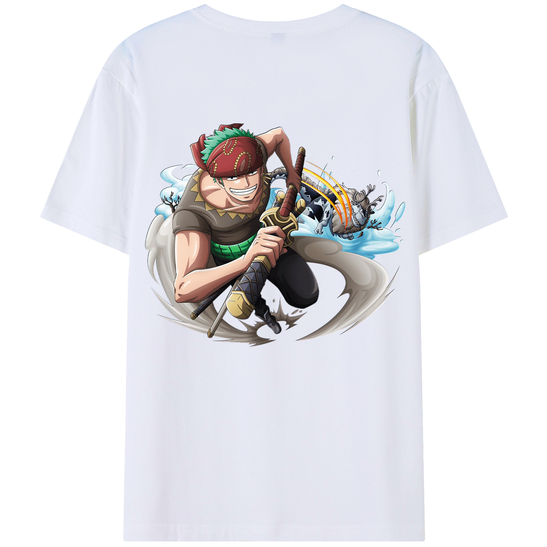 ワンピース ロロノア・ゾロ ONE PIECE Roronoa Zoro 綿100％半袖Tシャツ（背面プリント）
