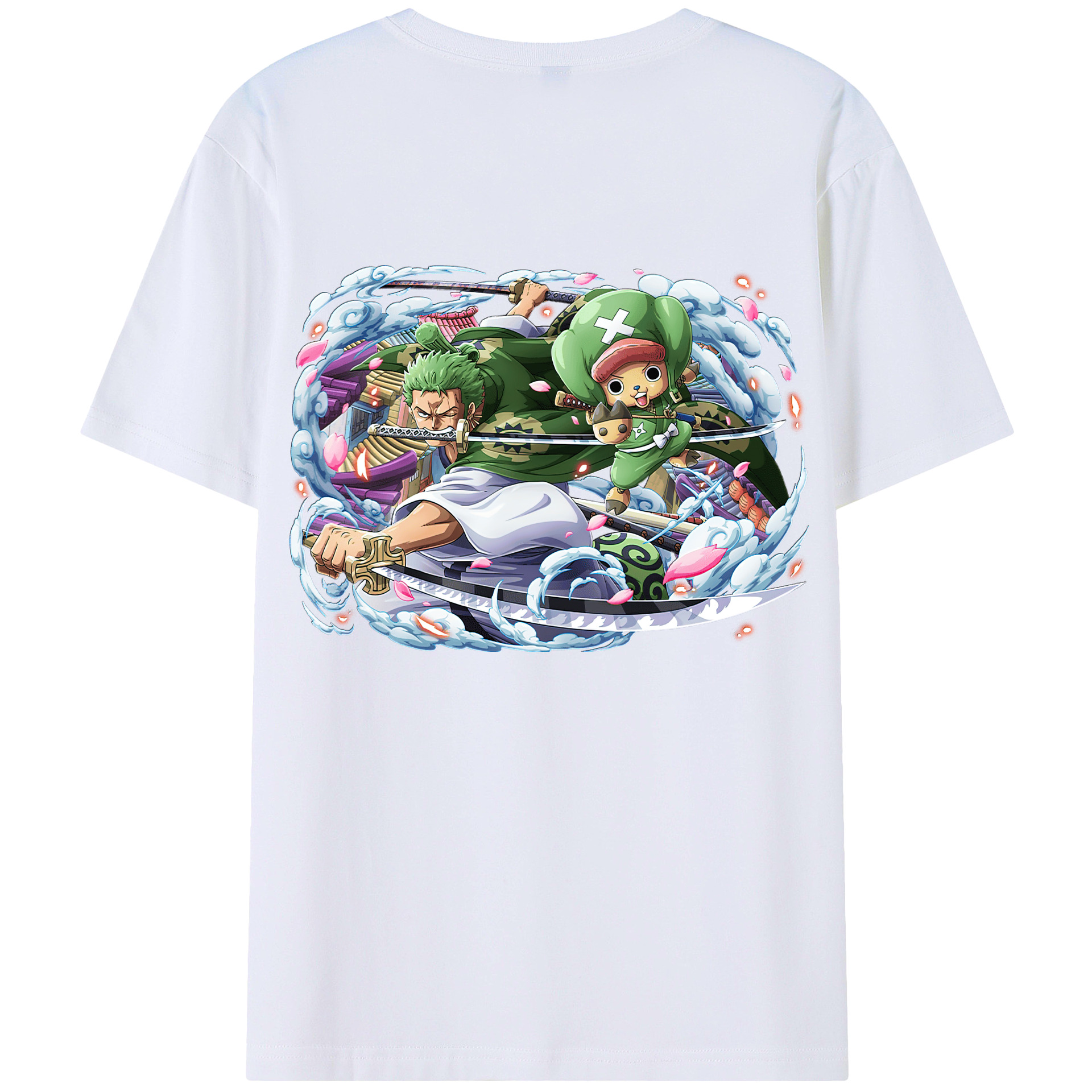 ワンピース ロロノア・ゾロ ONE PIECE Roronoa Zoro 綿100％半袖Tシャツ（背面プリント）