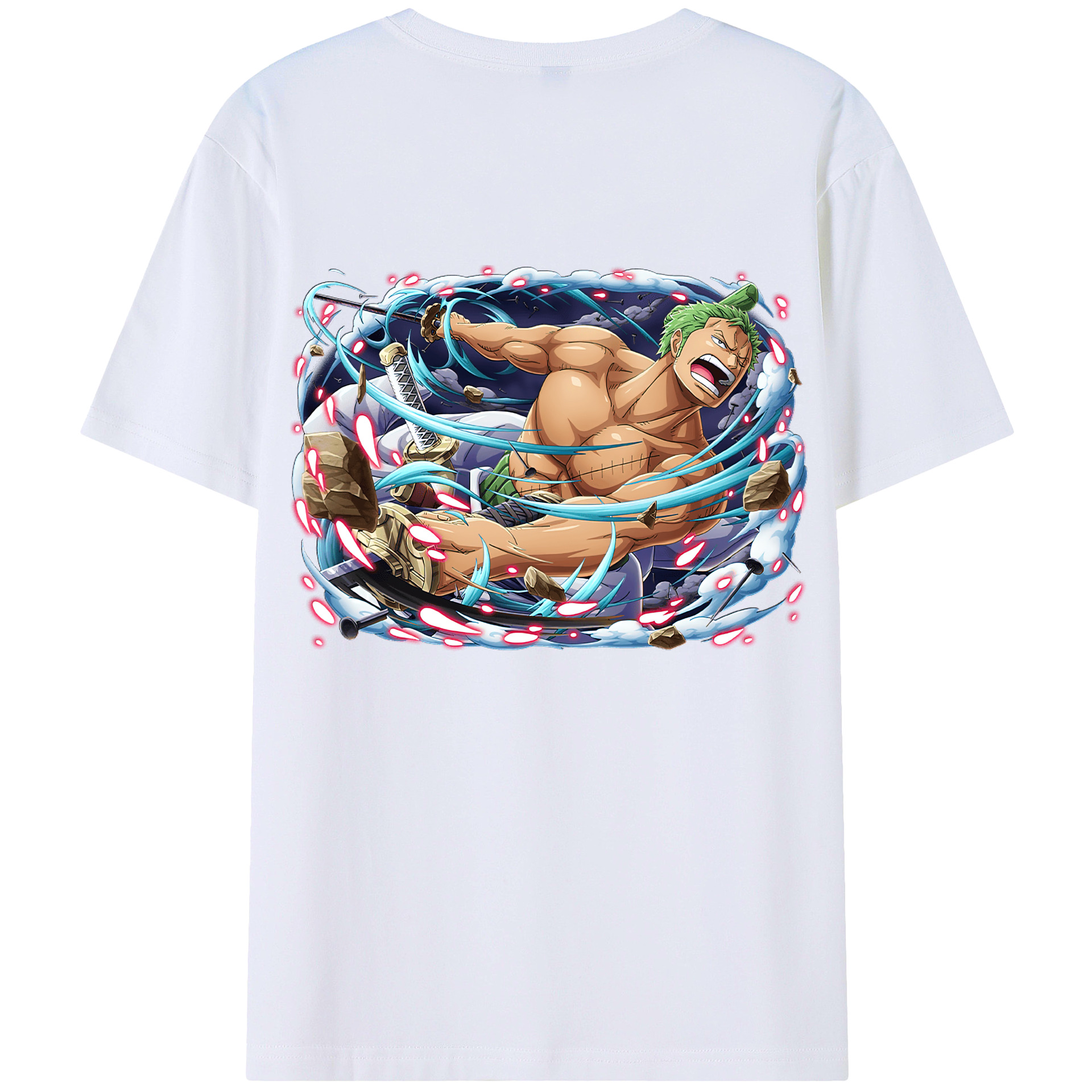 ワンピース ロロノア・ゾロ ONE PIECE Roronoa Zoro 綿100％半袖Tシャツ（背面プリント）