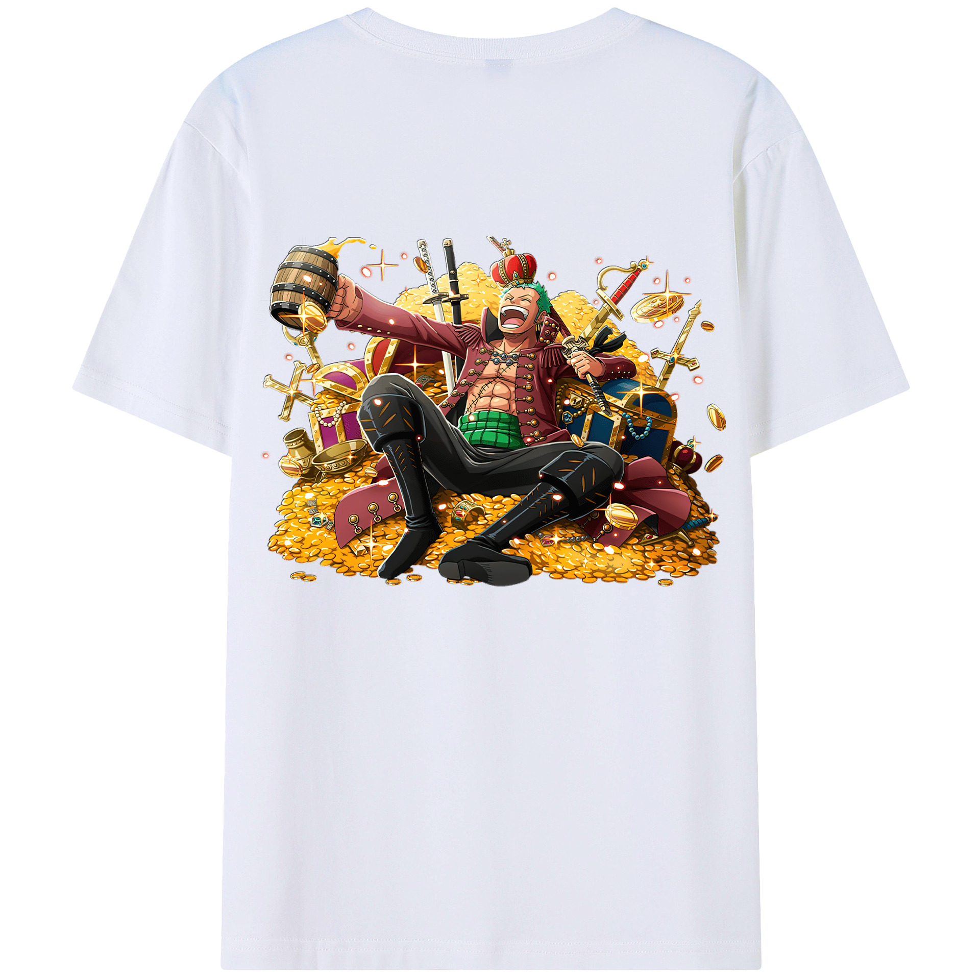 ワンピース ロロノア・ゾロ ONE PIECE Roronoa Zoro 綿100％半袖Tシャツ（背面プリント）