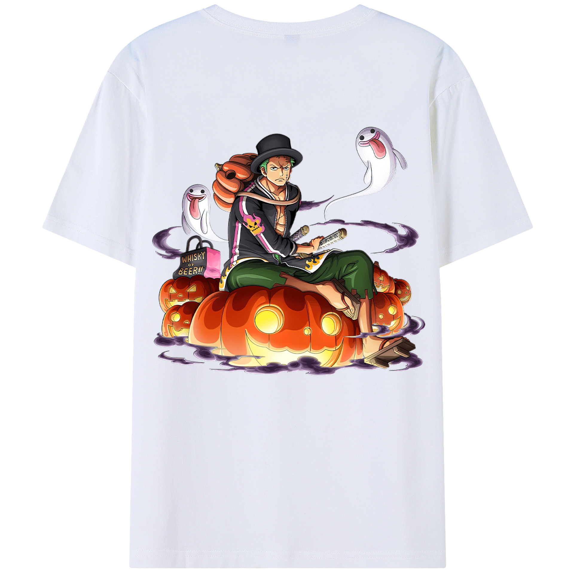 ワンピース ロロノア・ゾロ ONE PIECE Roronoa Zoro 綿100％半袖Tシャツ（背面プリント）