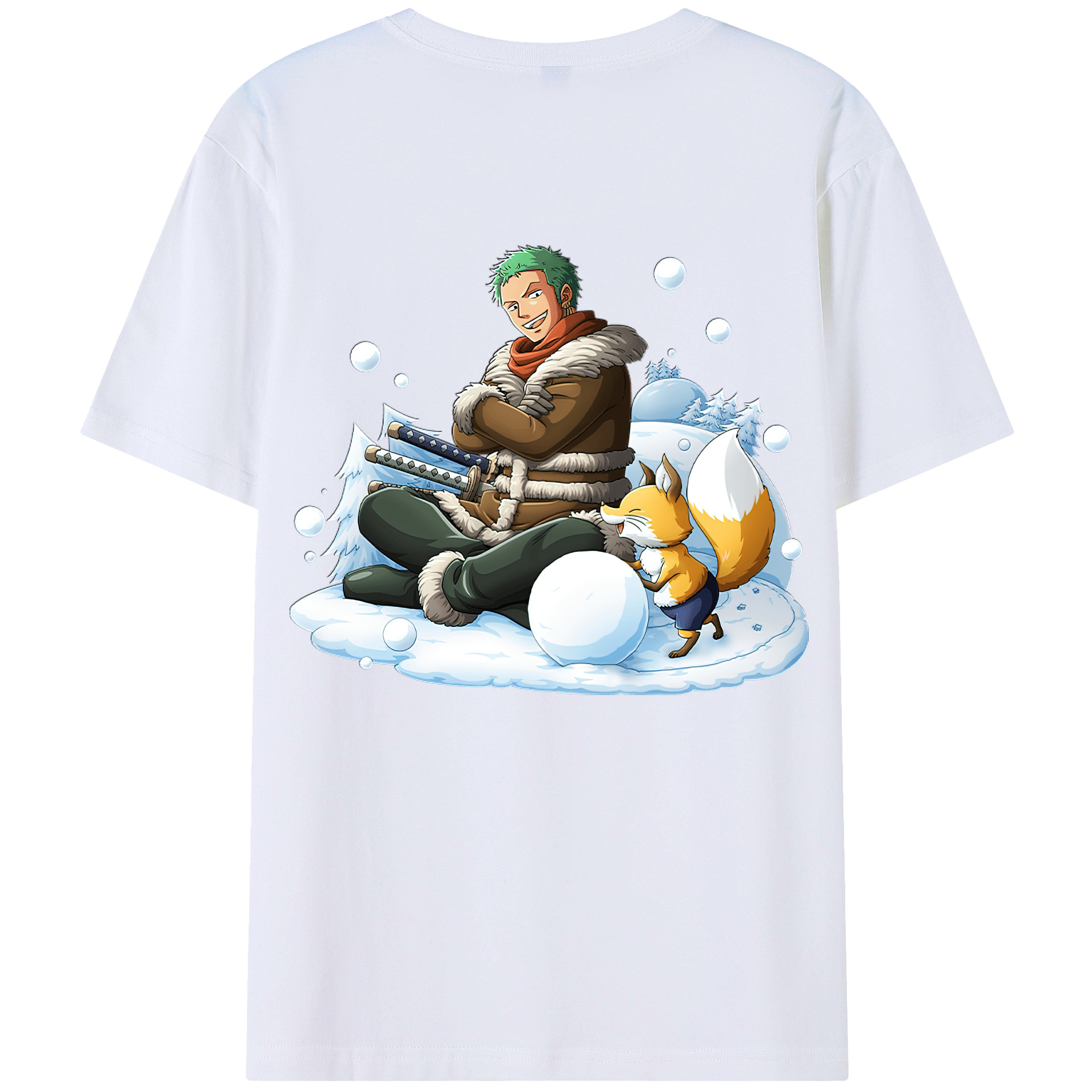 ワンピース ロロノア・ゾロ ONE PIECE Roronoa Zoro 綿100％半袖Tシャツ（背面プリント）