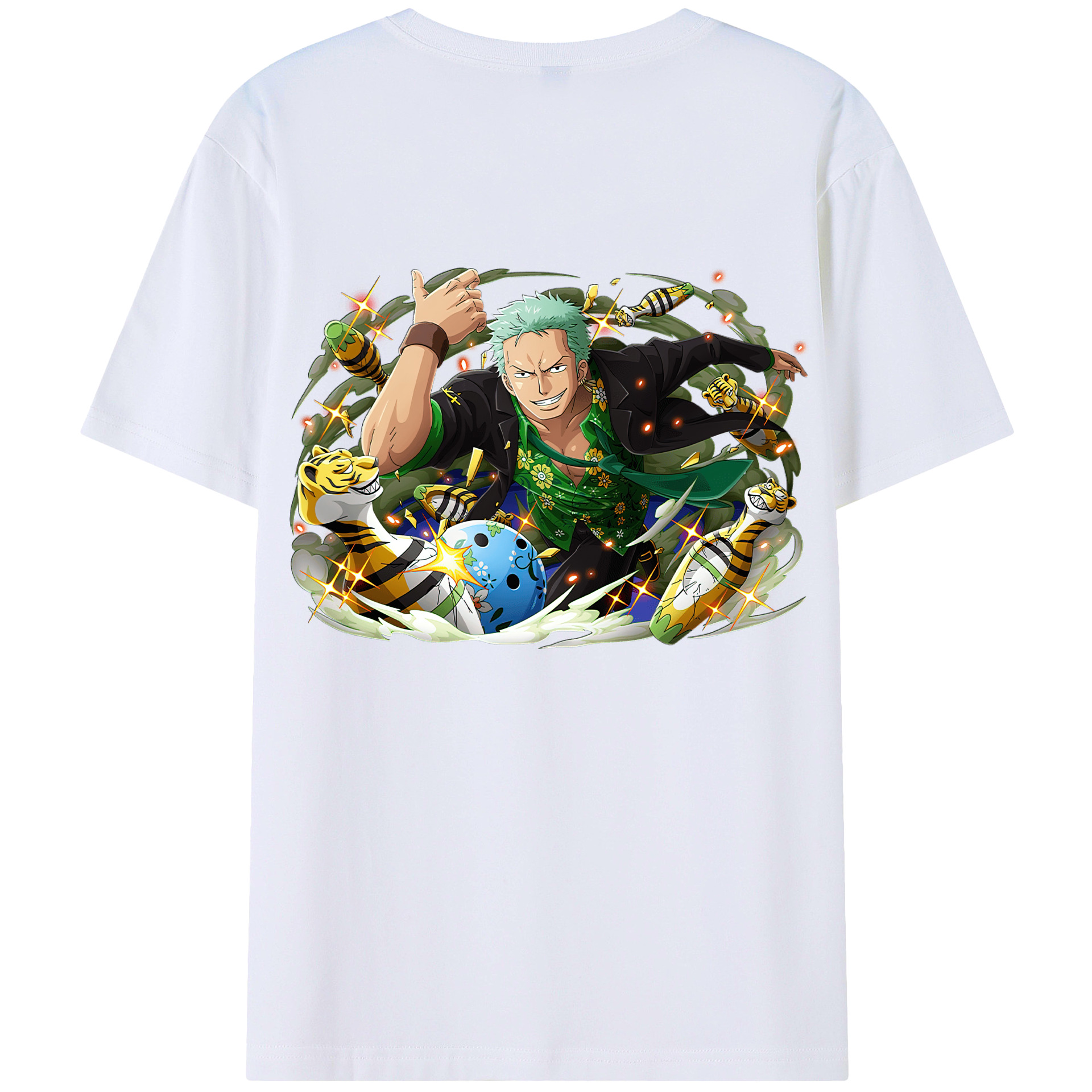 ワンピース ロロノア・ゾロ ONE PIECE Roronoa Zoro 綿100％半袖Tシャツ（背面プリント）