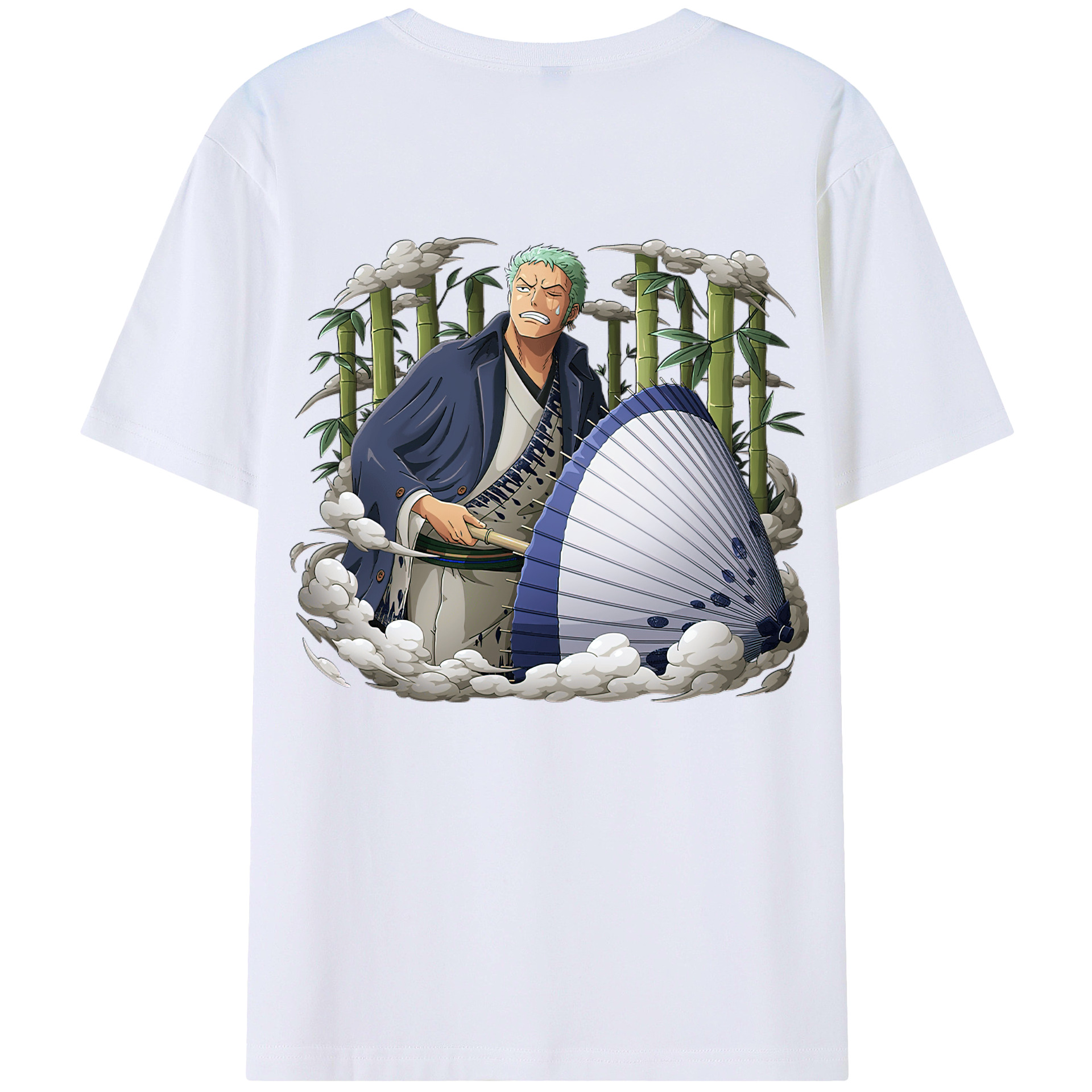 ワンピース ロロノア・ゾロ ONE PIECE Roronoa Zoro 綿100％半袖Tシャツ（背面プリント）