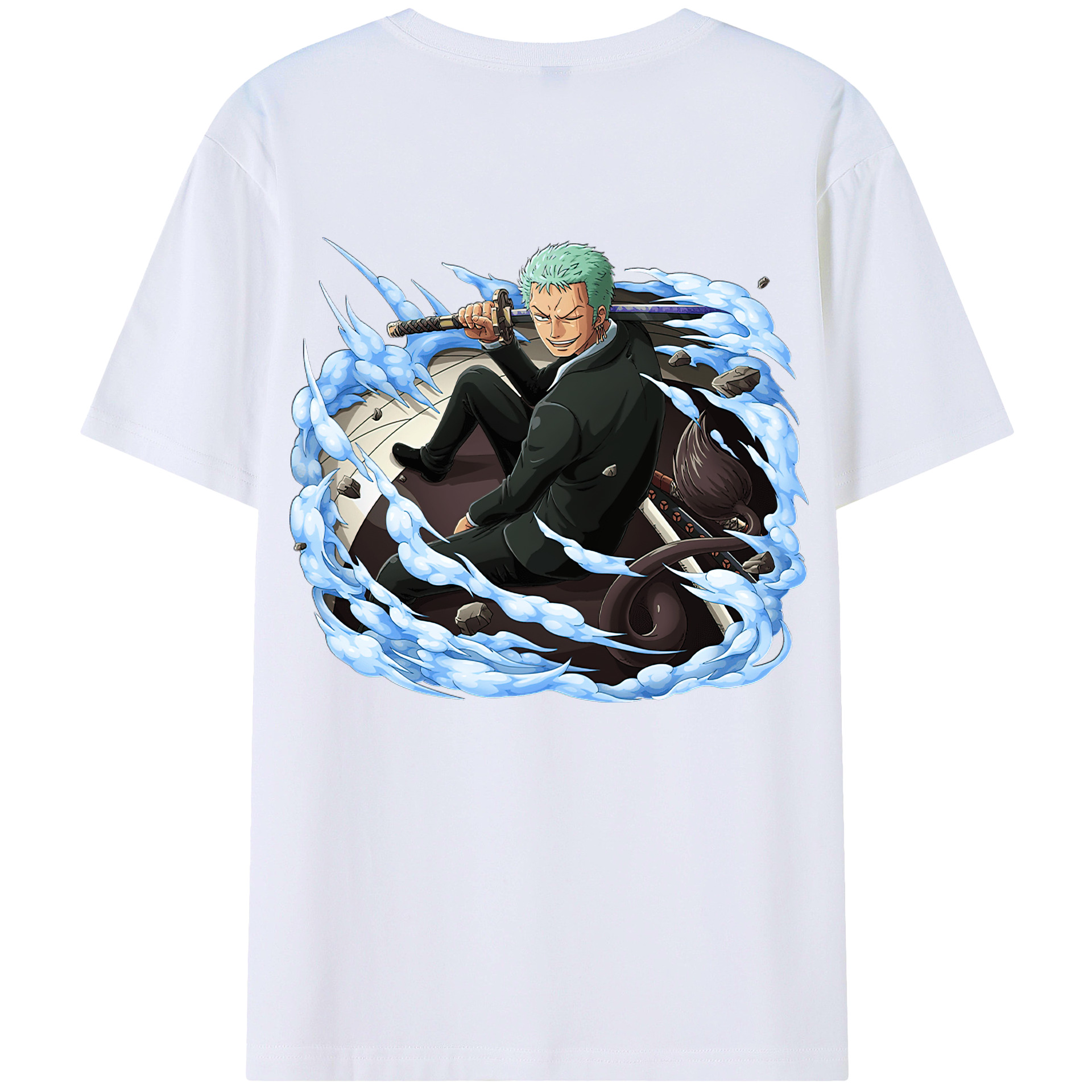 ワンピース ロロノア・ゾロ ONE PIECE Roronoa Zoro 綿100％半袖Tシャツ（背面プリント）