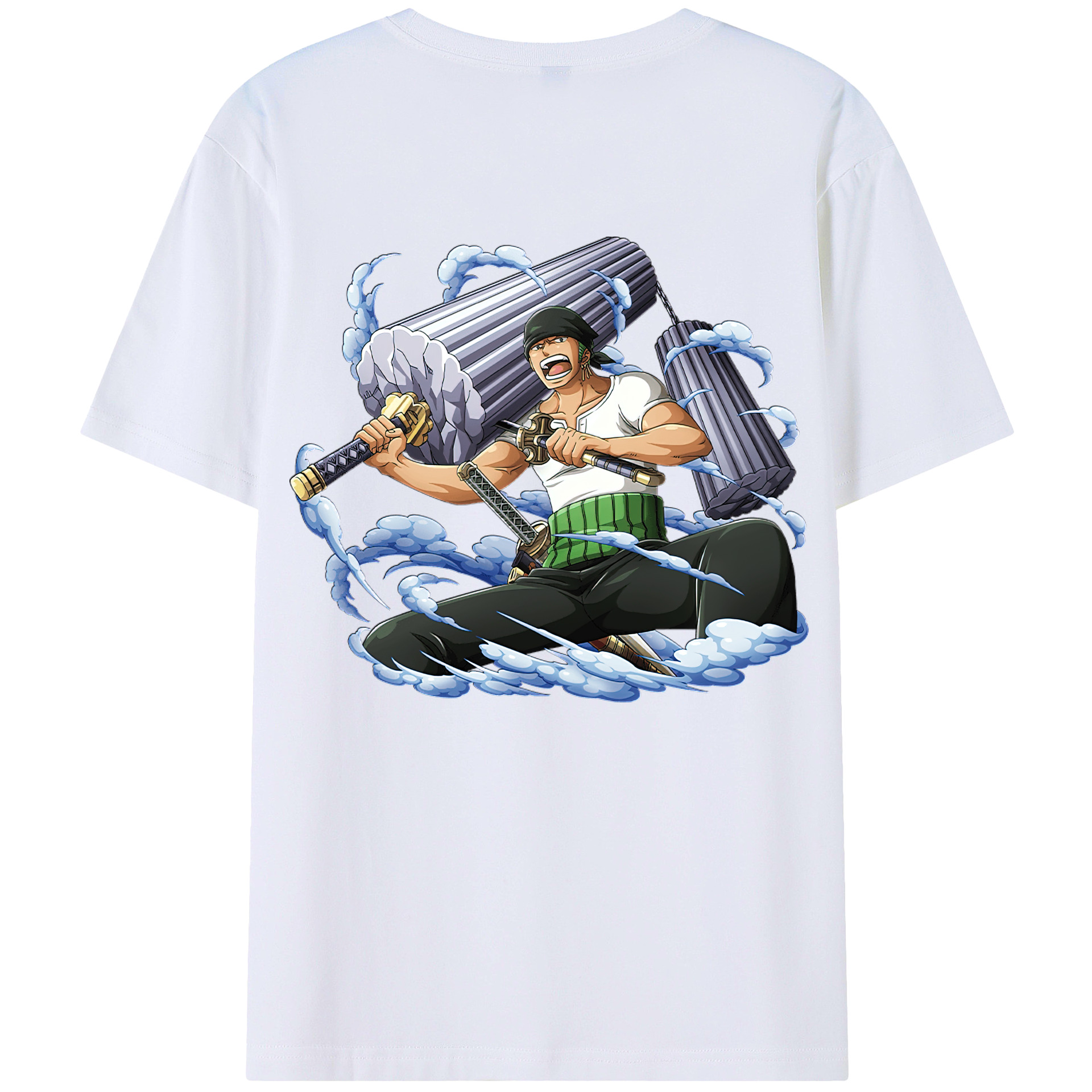 ワンピース ロロノア・ゾロ ONE PIECE Roronoa Zoro 綿100％半袖Tシャツ（背面プリント）
