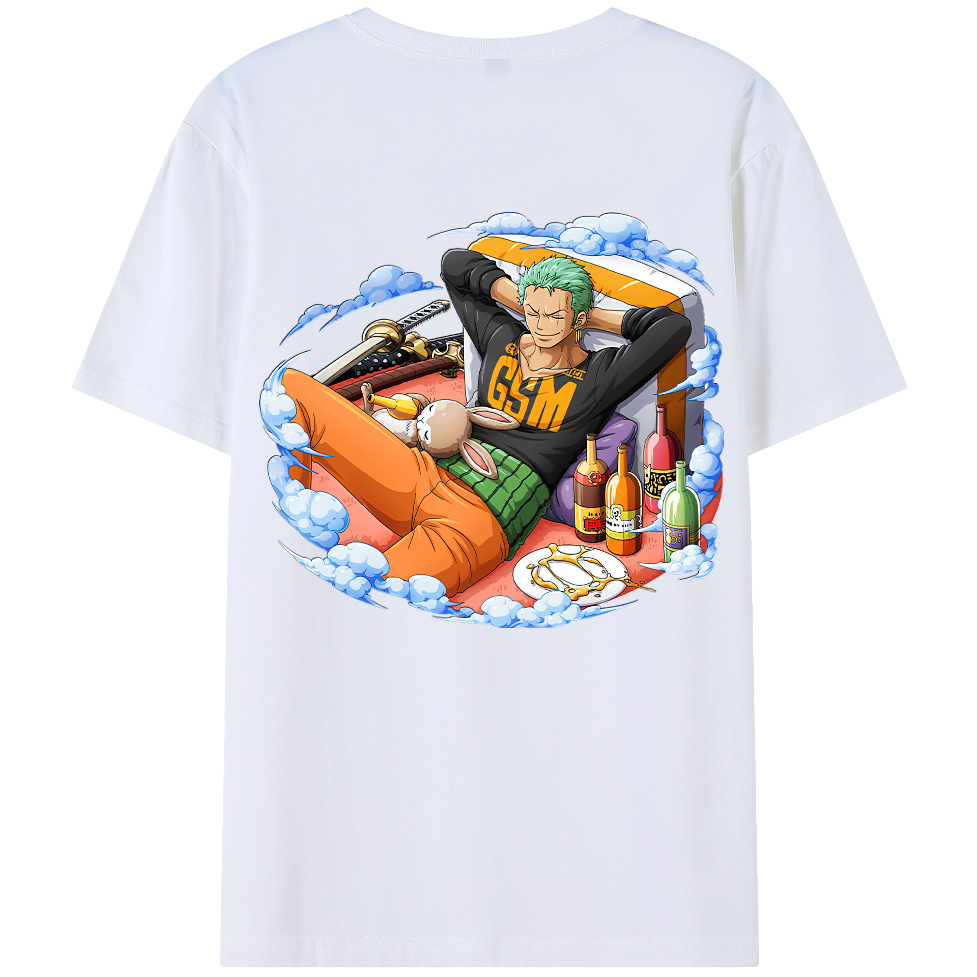 ワンピース ロロノア・ゾロ ONE PIECE Roronoa Zoro 綿100％半袖Tシャツ（背面プリント）