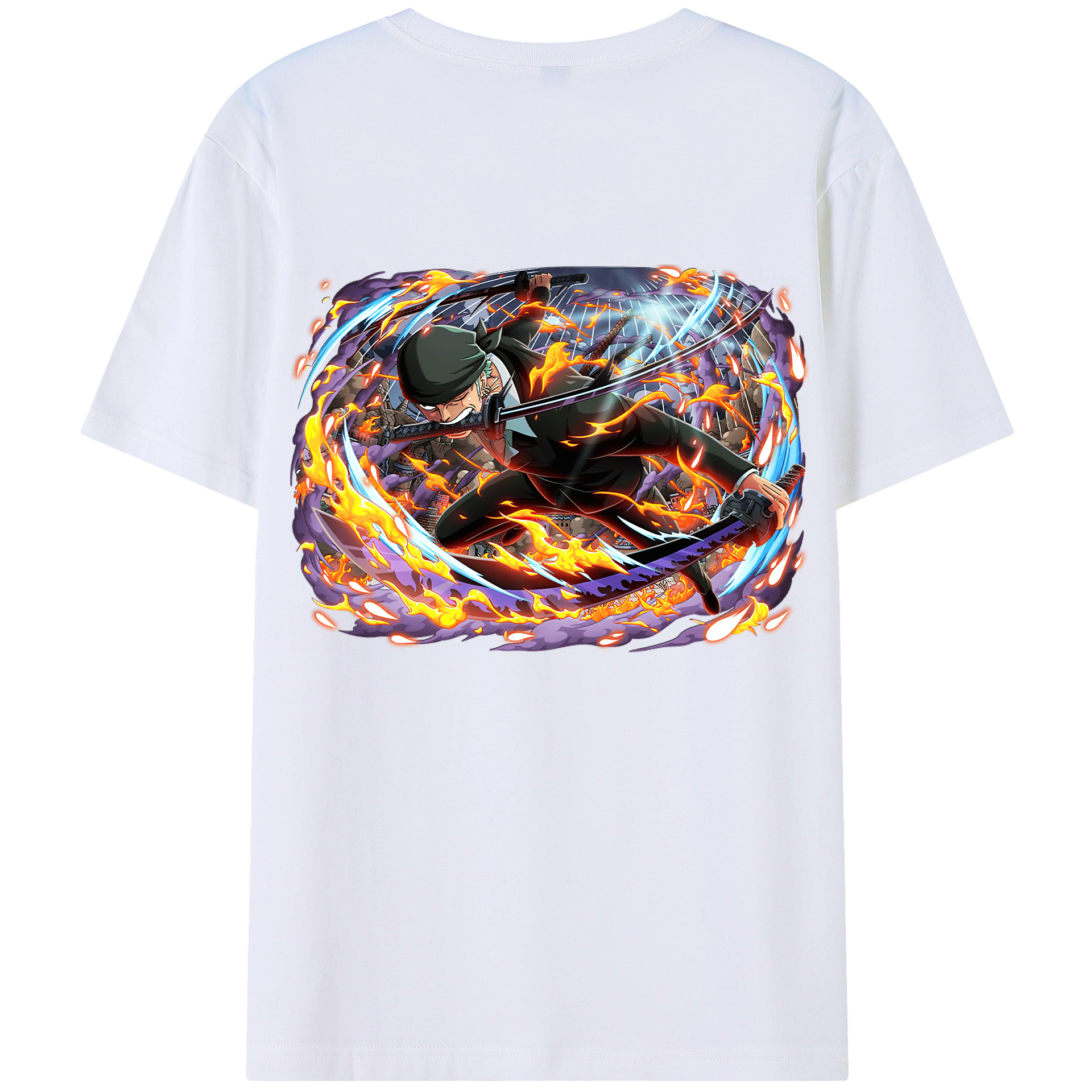 ワンピース ロロノア・ゾロ ONE PIECE Roronoa Zoro 綿100％半袖Tシャツ（背面プリント）