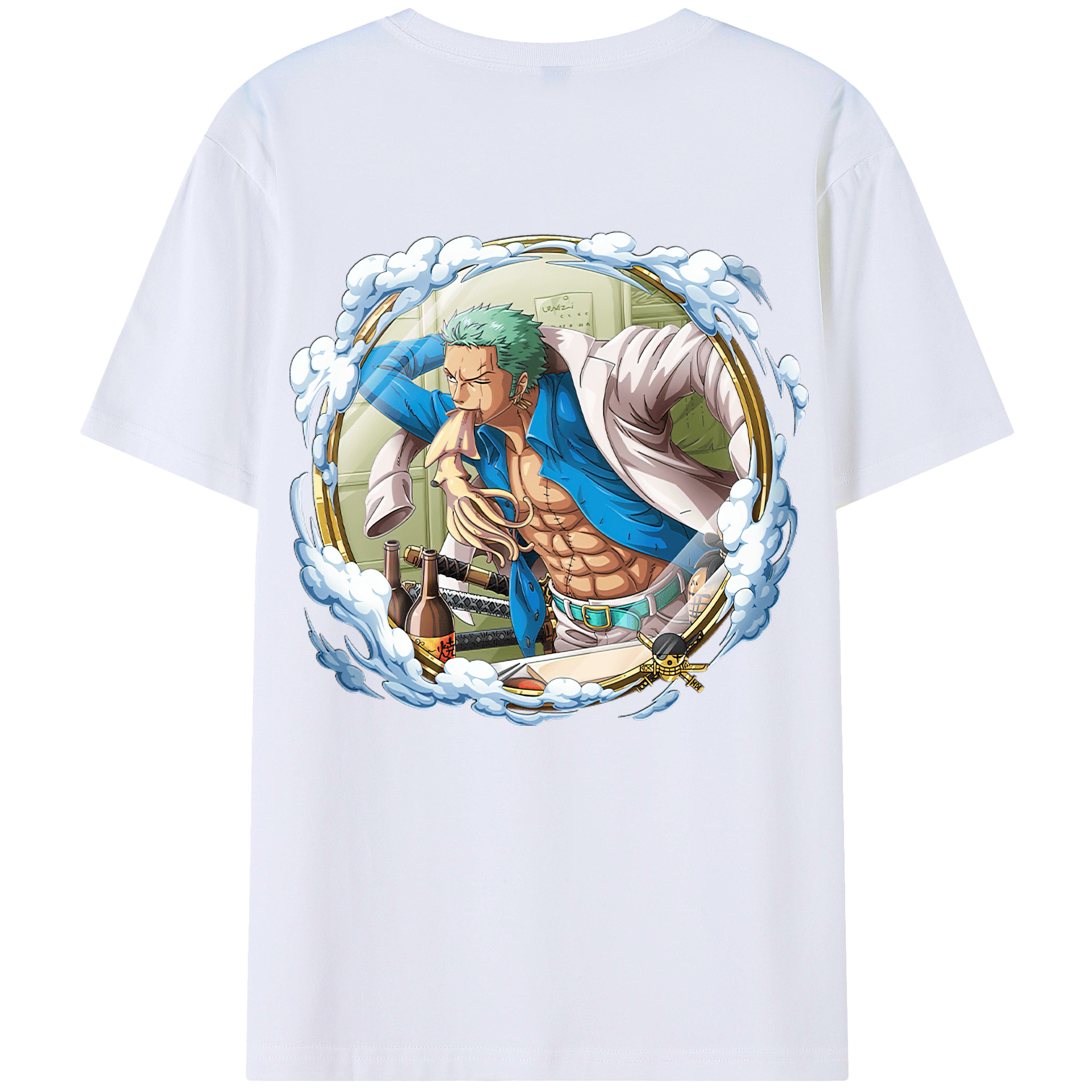ワンピース ロロノア・ゾロ ONE PIECE Roronoa Zoro 綿100％半袖Tシャツ（背面プリント）