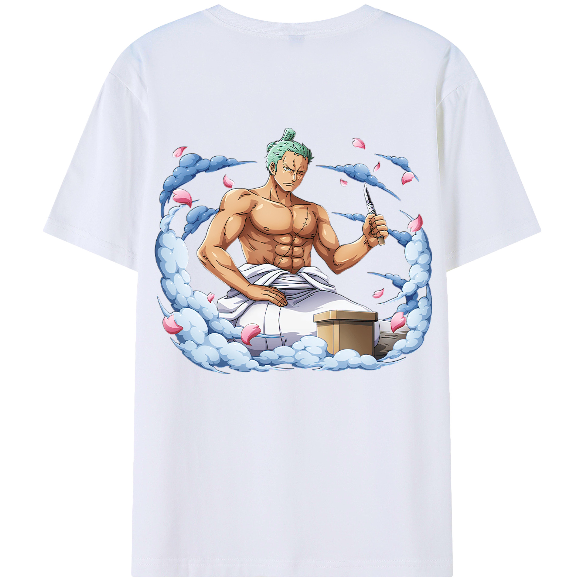 ワンピース ロロノア・ゾロ ONE PIECE Roronoa Zoro 綿100％半袖Tシャツ（背面プリント）