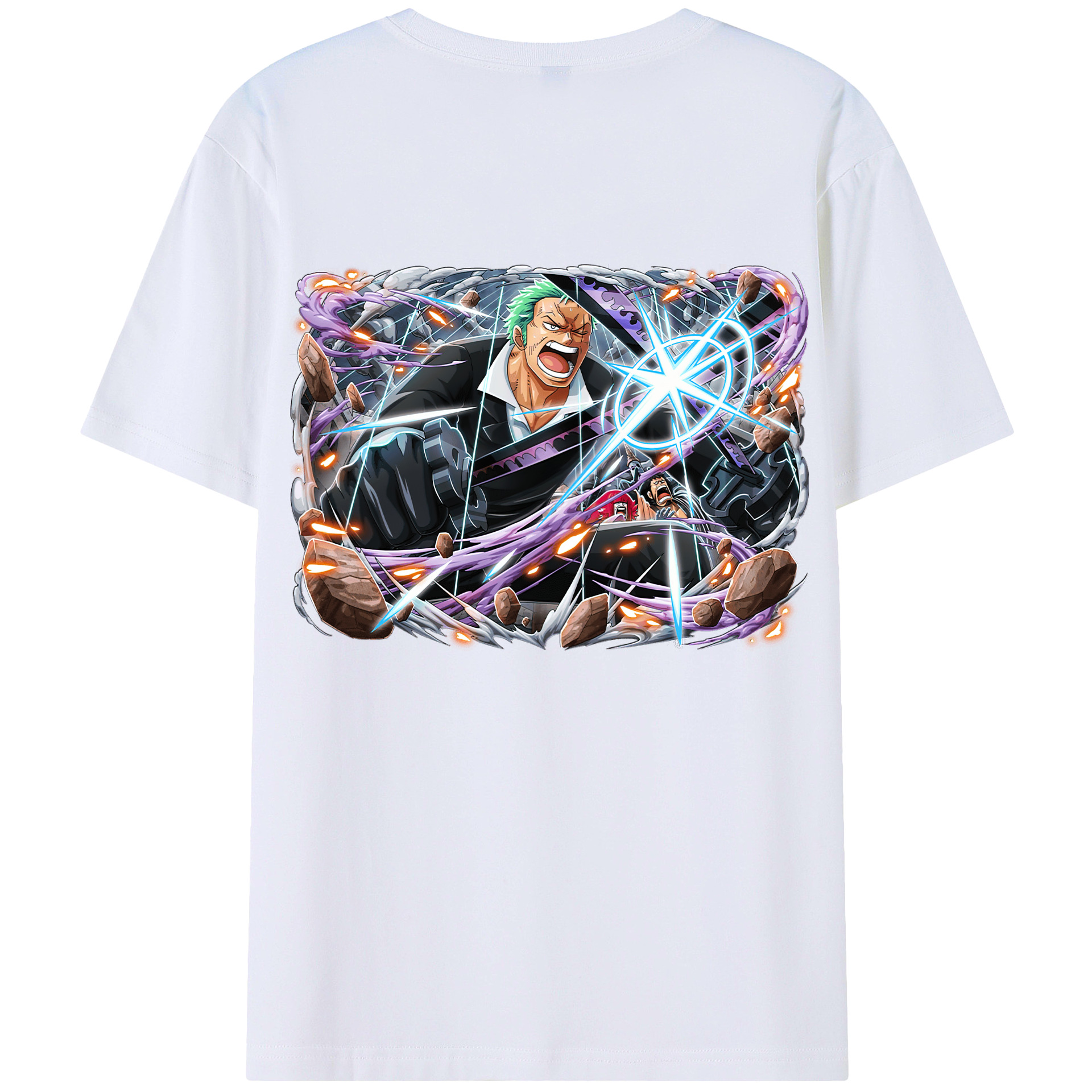 ワンピース ロロノア・ゾロ ONE PIECE Roronoa Zoro 綿100％半袖Tシャツ（背面プリント）
