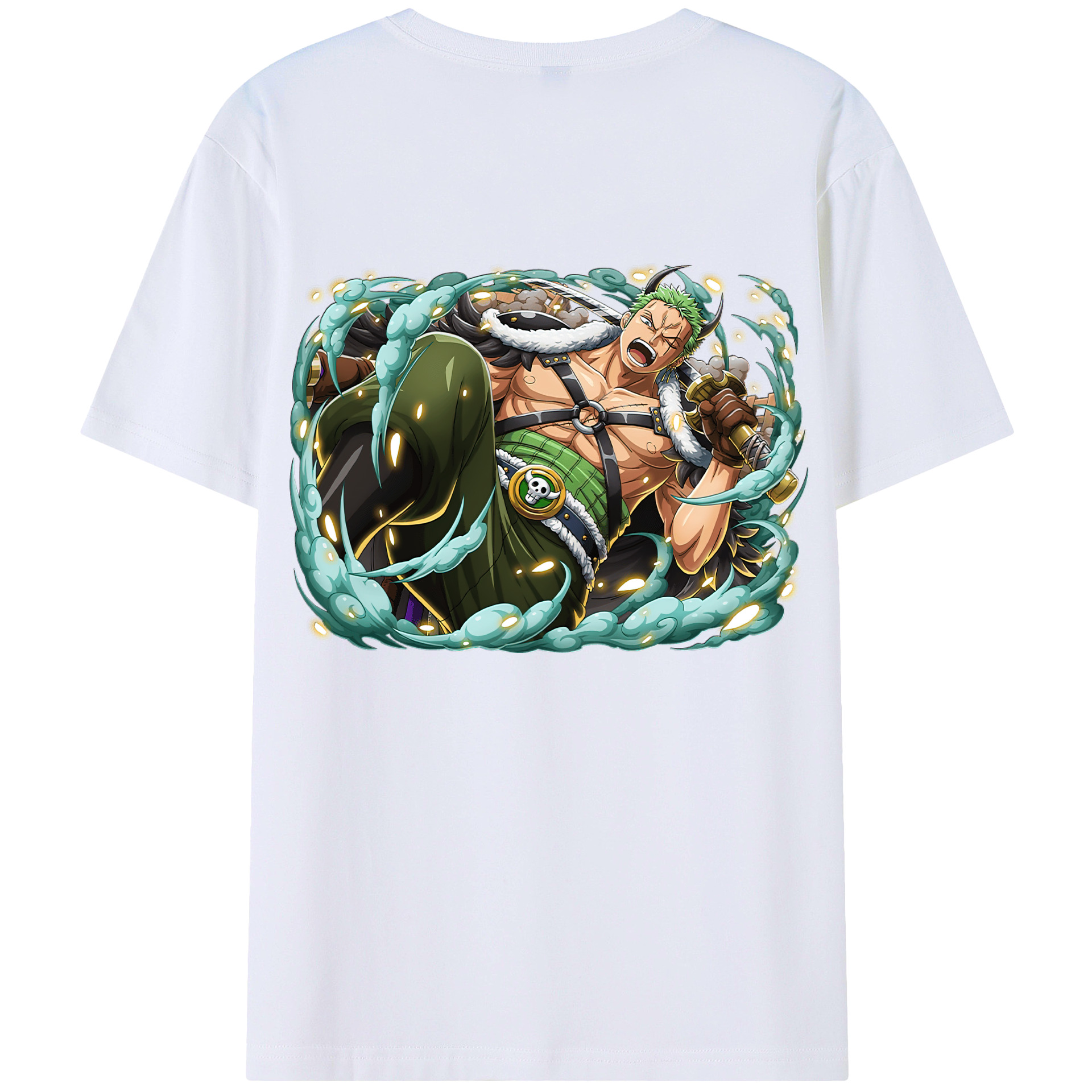 ワンピース ロロノア・ゾロ ONE PIECE Roronoa Zoro 綿100％半袖Tシャツ（背面プリント）