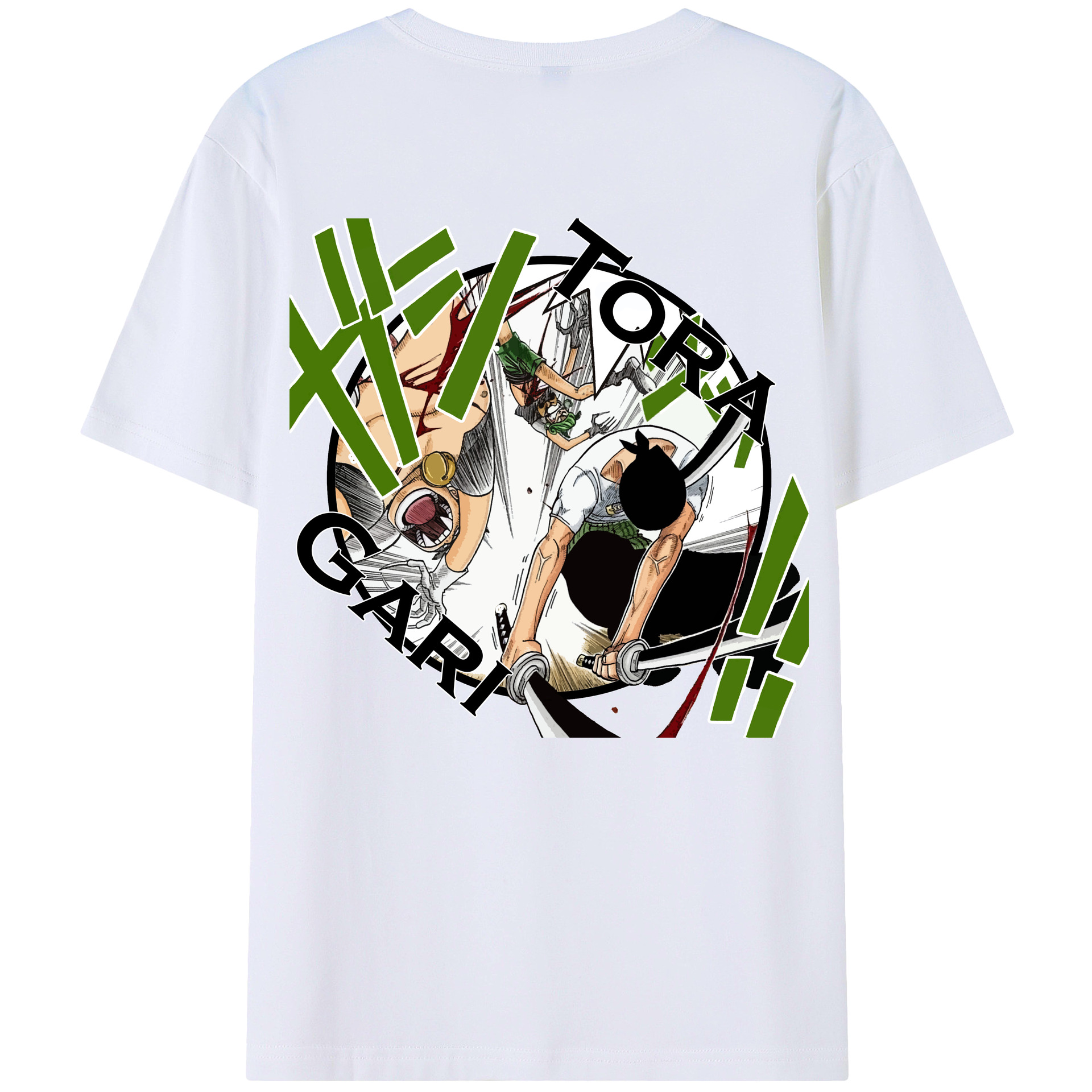 ワンピース ロロノア・ゾロ ONE PIECE Roronoa Zoro 綿100％半袖Tシャツ（背面プリント）