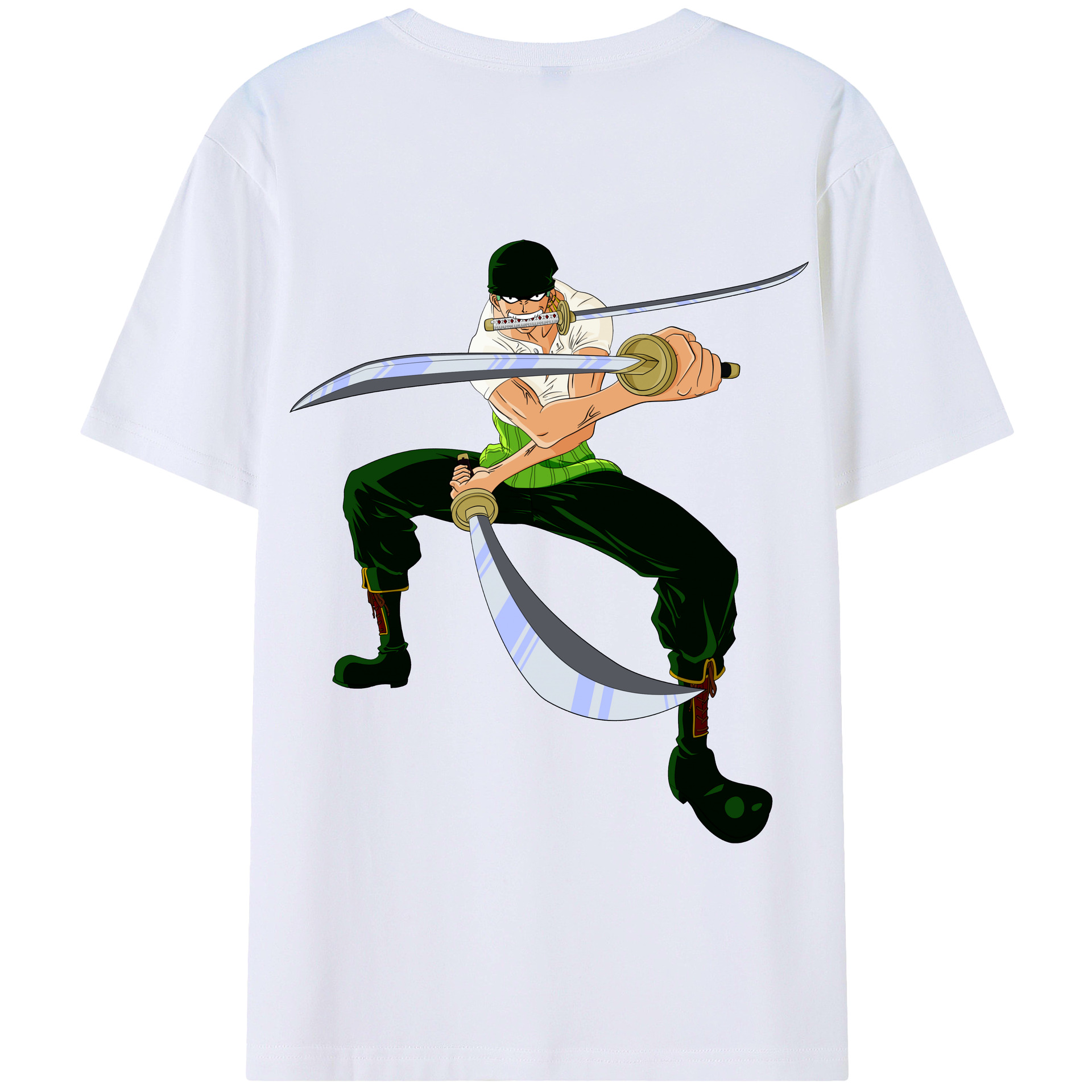 ワンピース ロロノア・ゾロ ONE PIECE Roronoa Zoro 綿100％半袖Tシャツ（背面プリント）