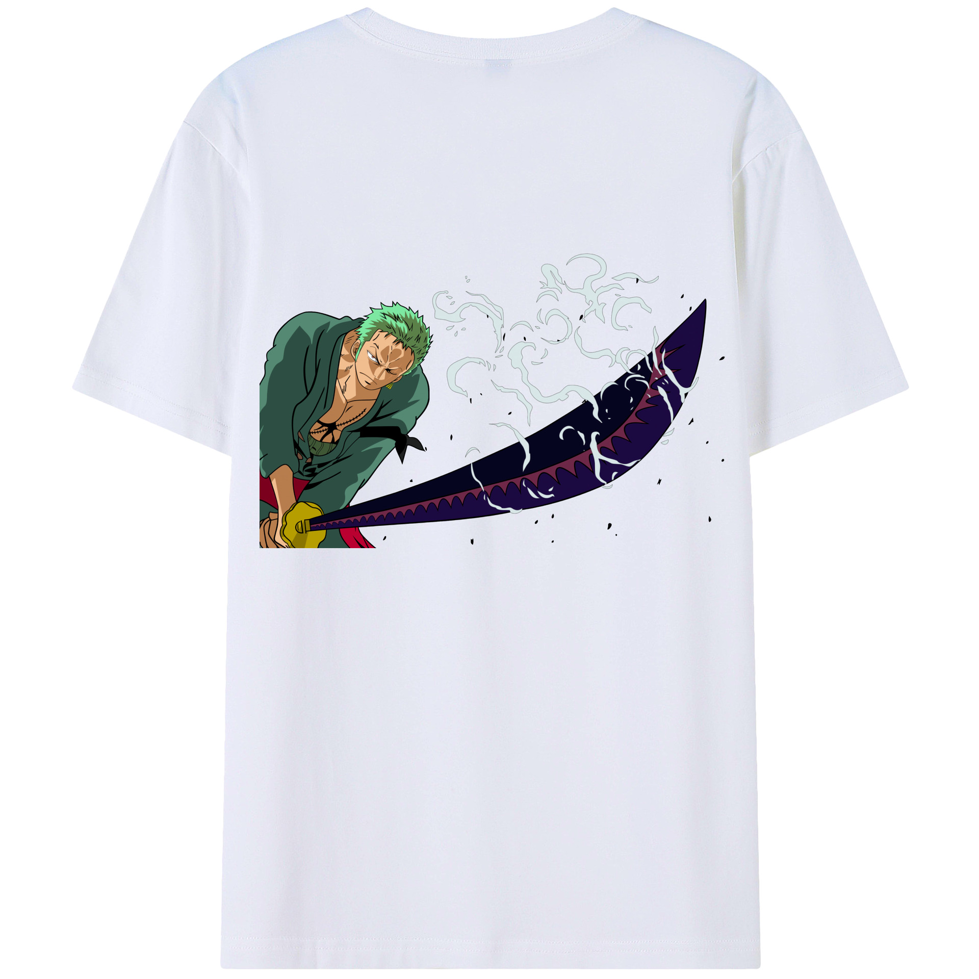ワンピース ロロノア・ゾロ ONE PIECE Roronoa Zoro 綿100％半袖Tシャツ（背面プリント）