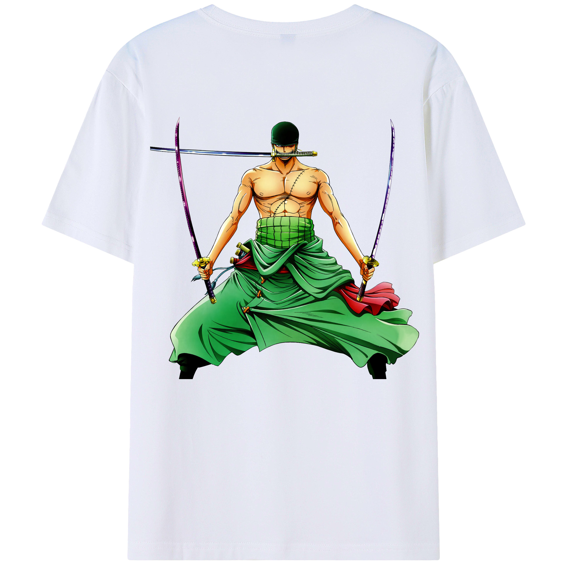 ワンピース ロロノア・ゾロ ONE PIECE Roronoa Zoro 綿100％半袖Tシャツ（背面プリント）