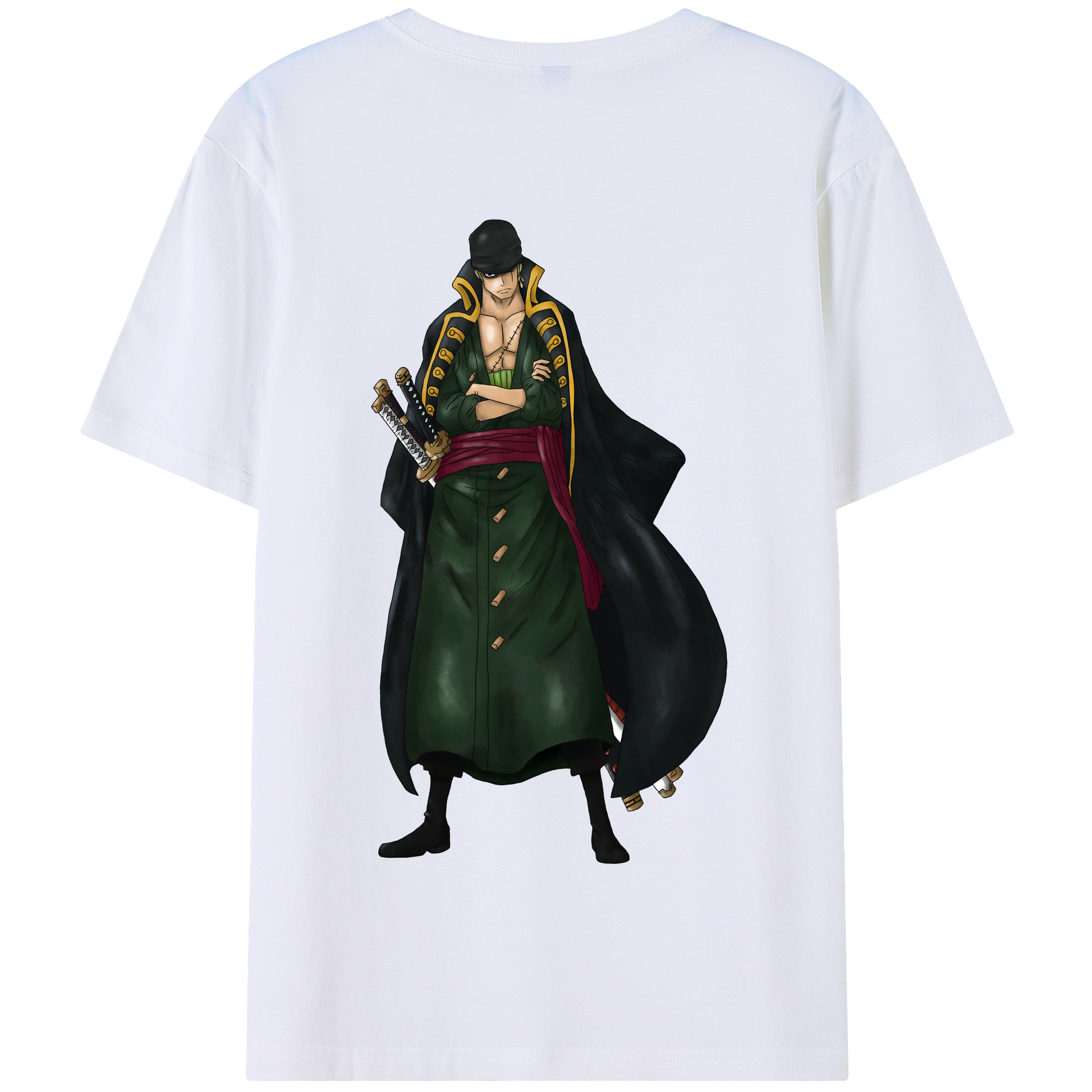 （画像用） ワンピース ロロノア・ゾロ ONE PIECE Roronoa Zoro 綿100％半袖Tシャツ（背面プリント）