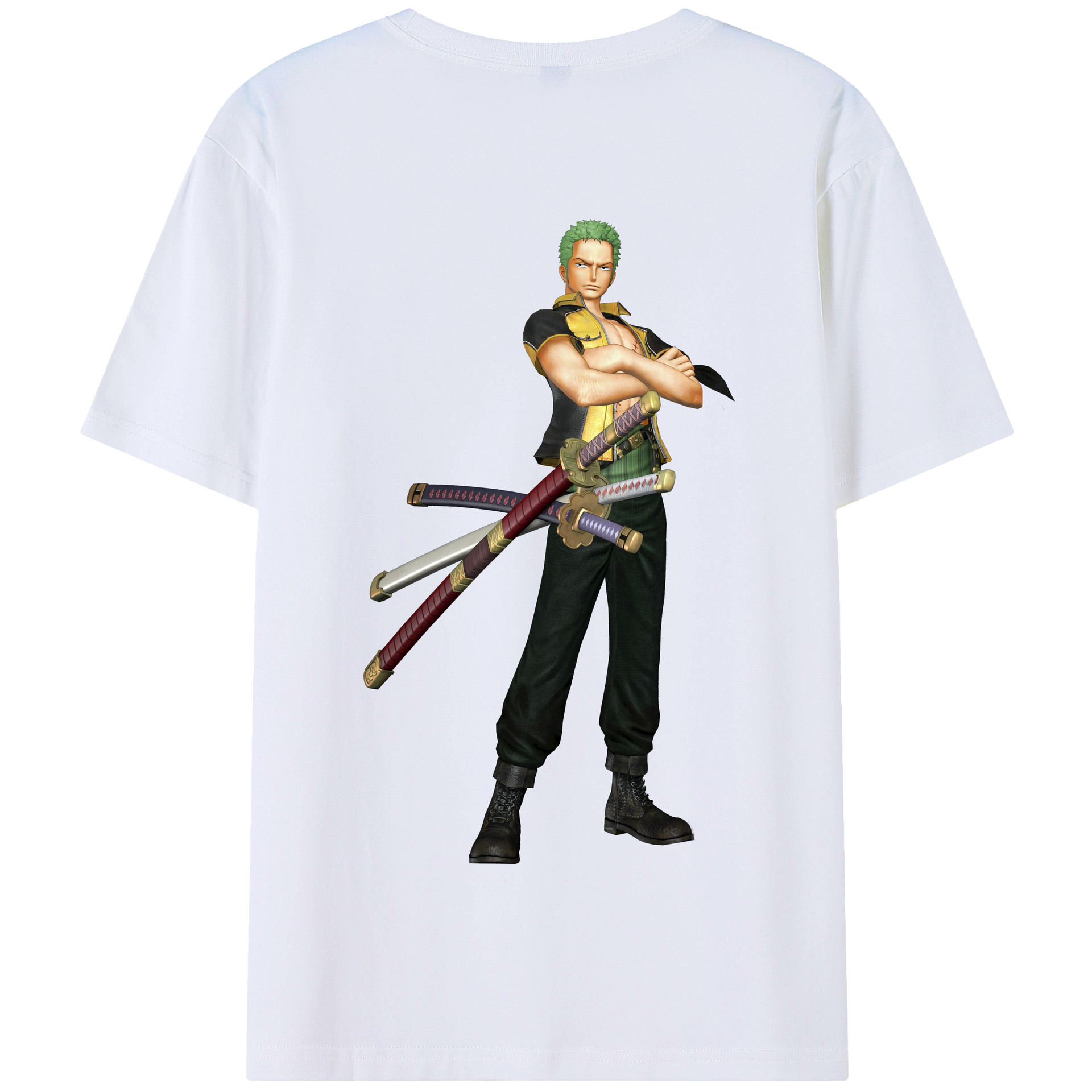 ワンピース ロロノア・ゾロ ONE PIECE Roronoa Zoro 綿100％半袖Tシャツ（背面プリント）