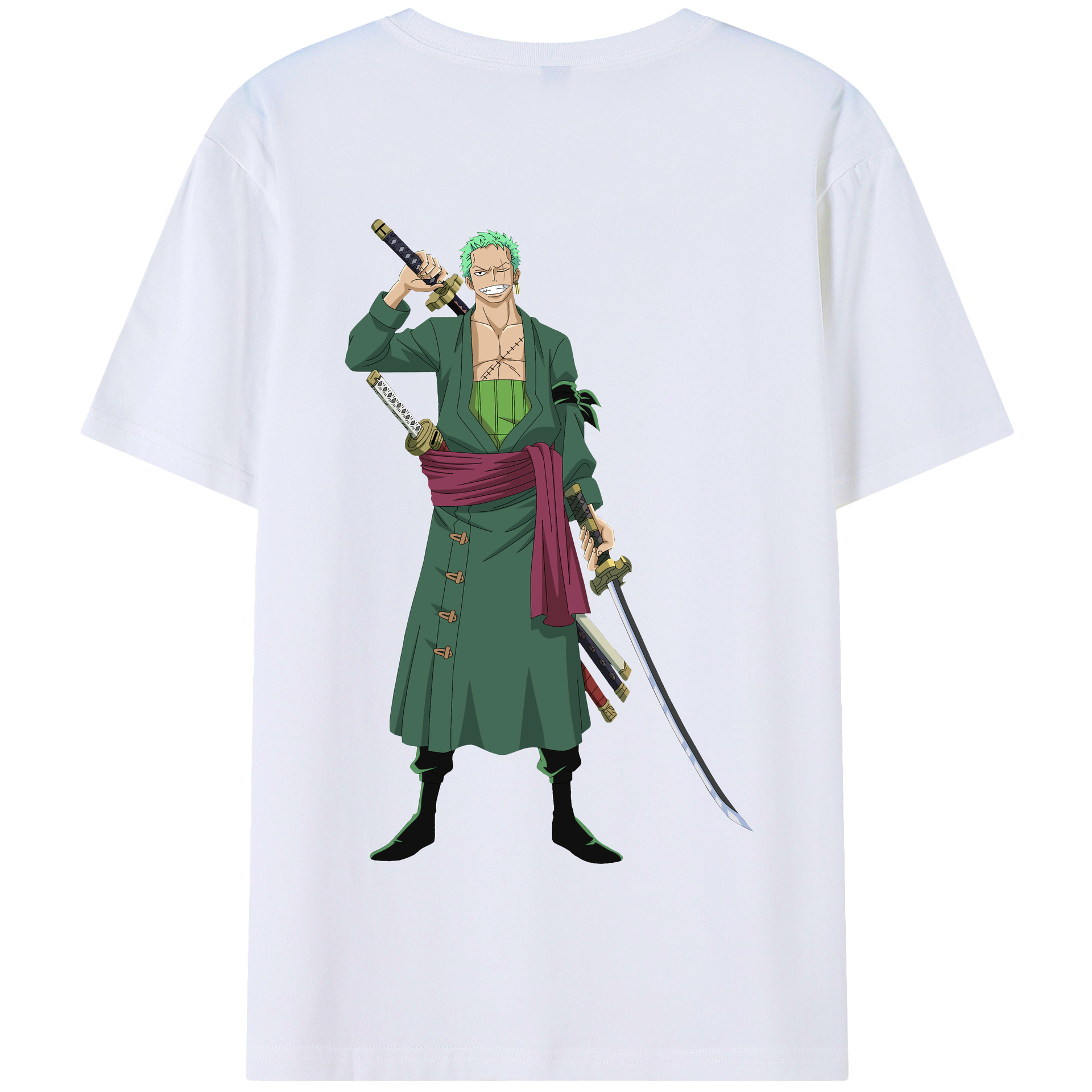 ワンピース ロロノア・ゾロ ONE PIECE Roronoa Zoro 綿100％半袖Tシャツ（背面プリント）