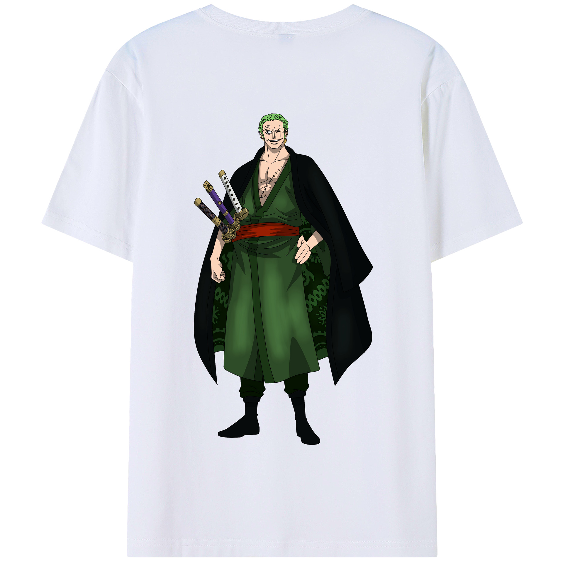 ワンピース ロロノア・ゾロ ONE PIECE Roronoa Zoro 綿100％半袖Tシャツ（背面プリント）