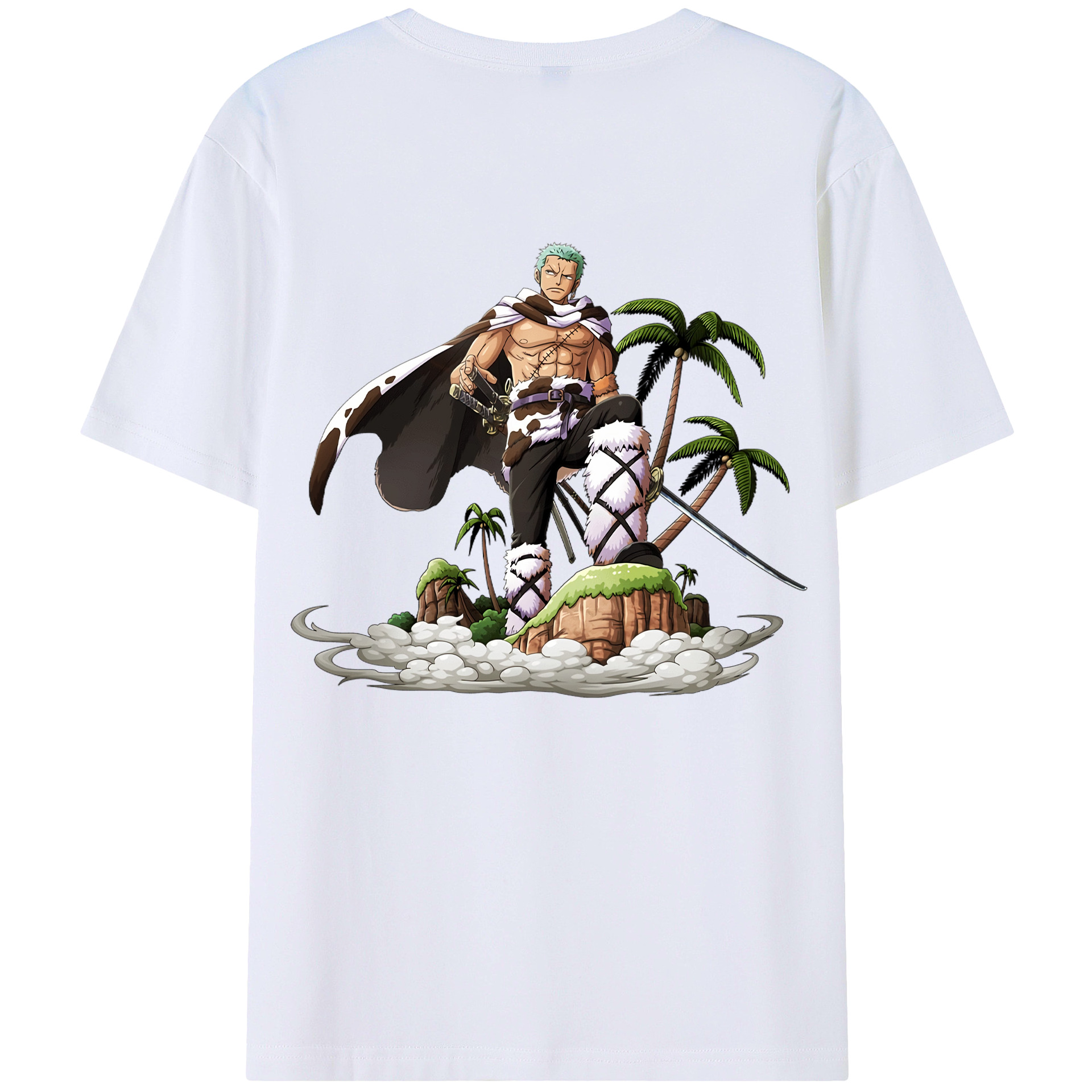 ワンピース ロロノア・ゾロ ONE PIECE Roronoa Zoro 綿100％半袖Tシャツ（背面プリント）