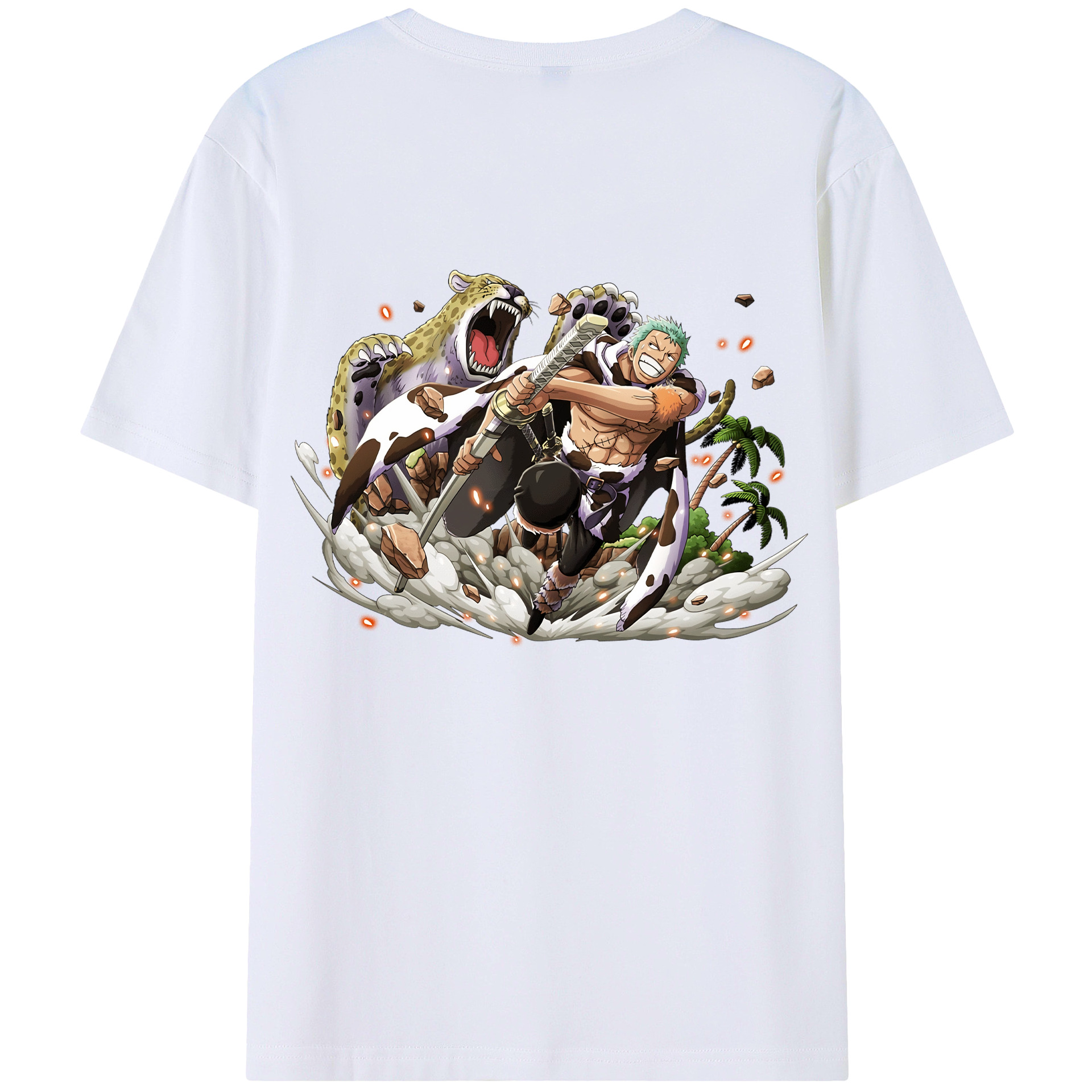 ワンピース ロロノア・ゾロ ONE PIECE Roronoa Zoro 綿100％半袖Tシャツ（背面プリント）