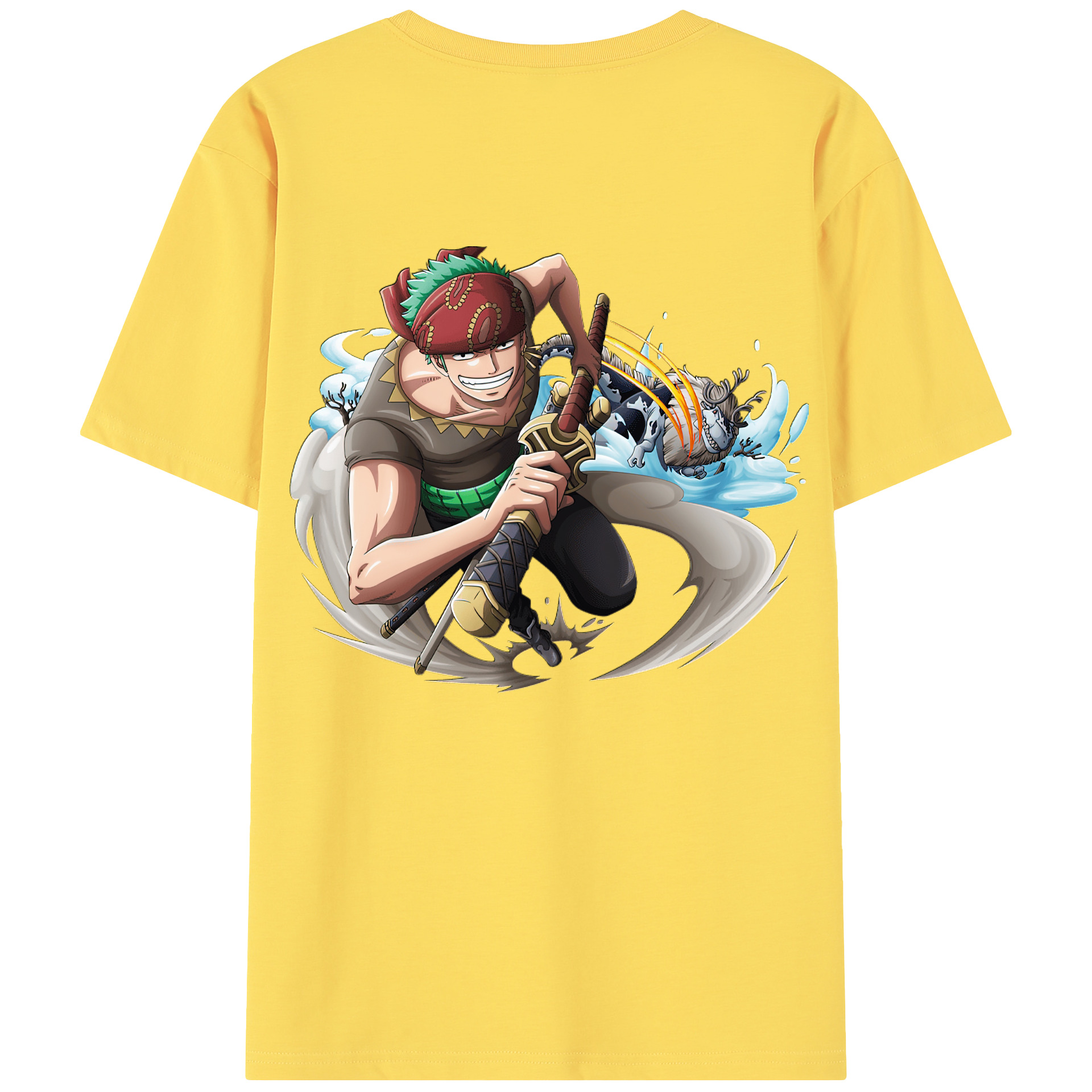 ワンピース ロロノア・ゾロ ONE PIECE Roronoa Zoro 綿100％半袖Tシャツ（背面プリント）