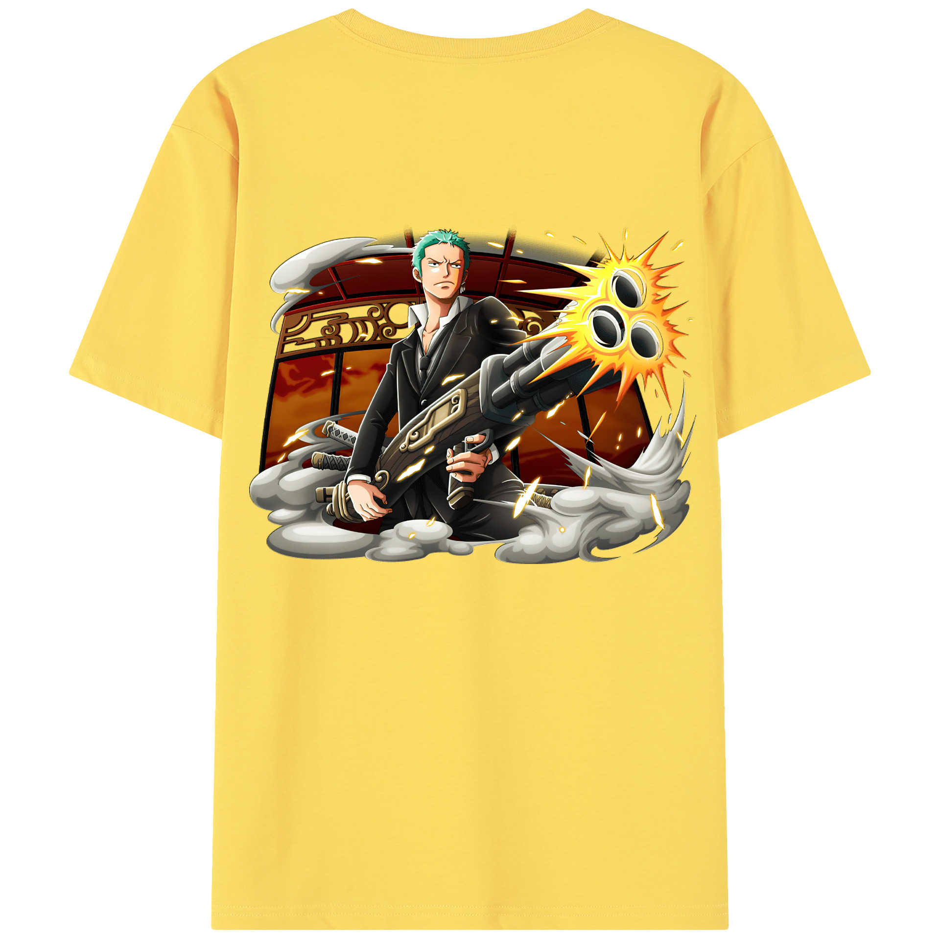 ワンピース ロロノア・ゾロ ONE PIECE Roronoa Zoro 綿100％半袖Tシャツ（背面プリント）