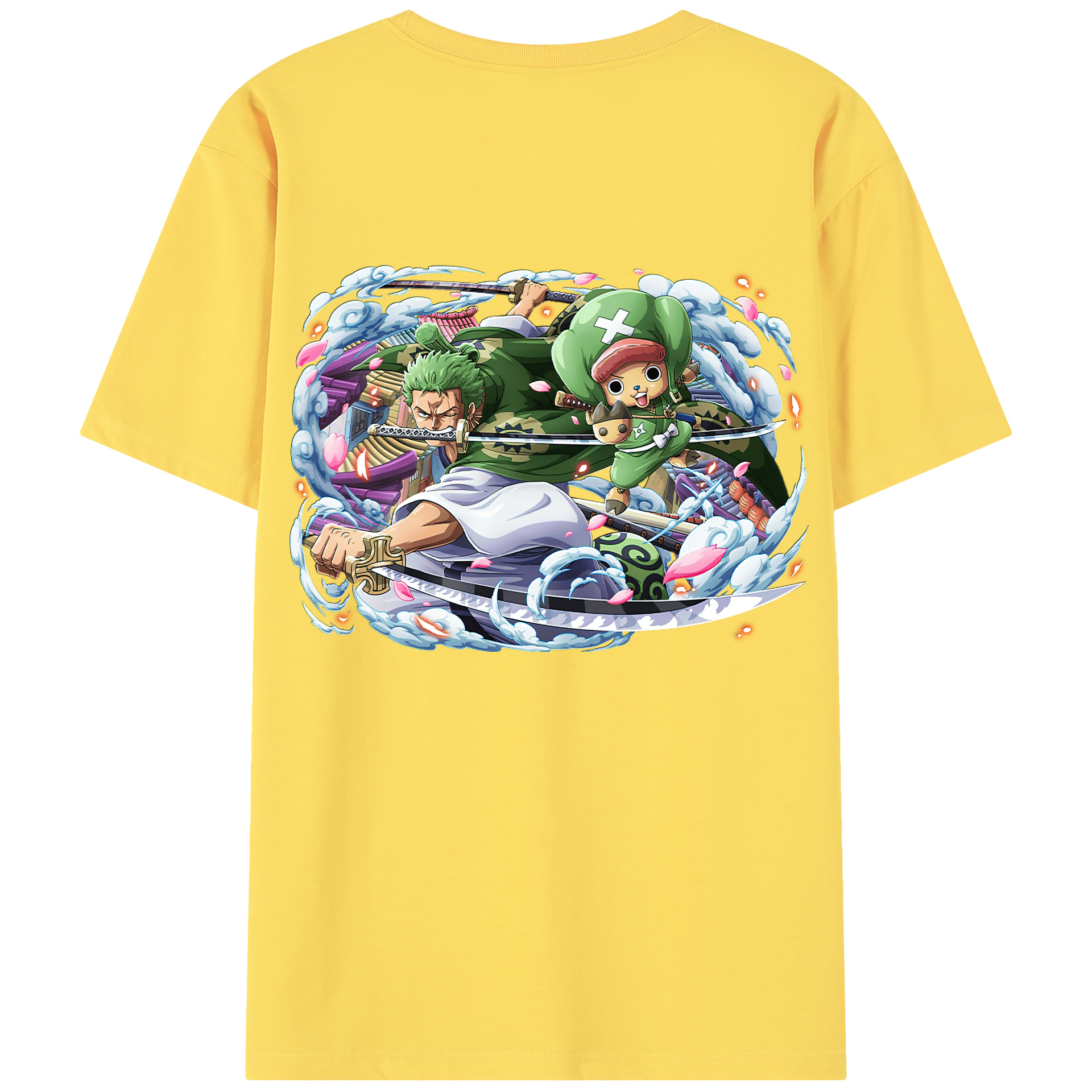 ワンピース ロロノア・ゾロ ONE PIECE Roronoa Zoro 綿100％半袖Tシャツ（背面プリント）
