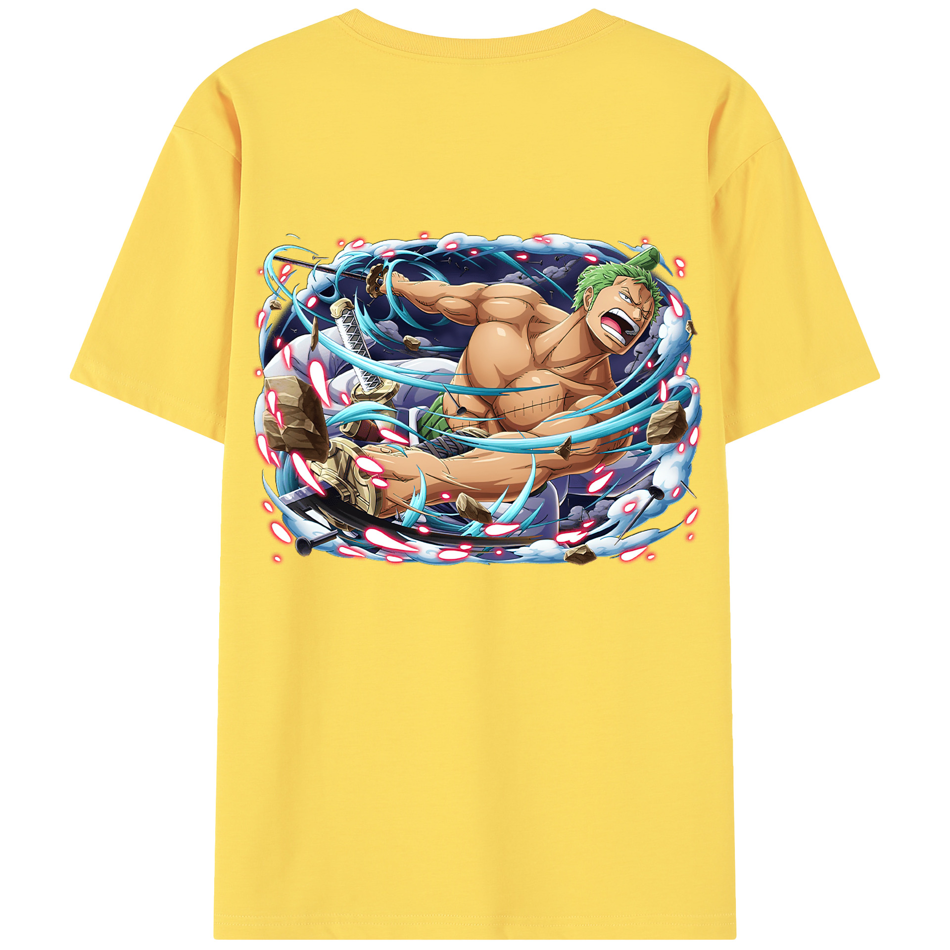 ワンピース ロロノア・ゾロ ONE PIECE Roronoa Zoro 綿100％半袖Tシャツ（背面プリント）