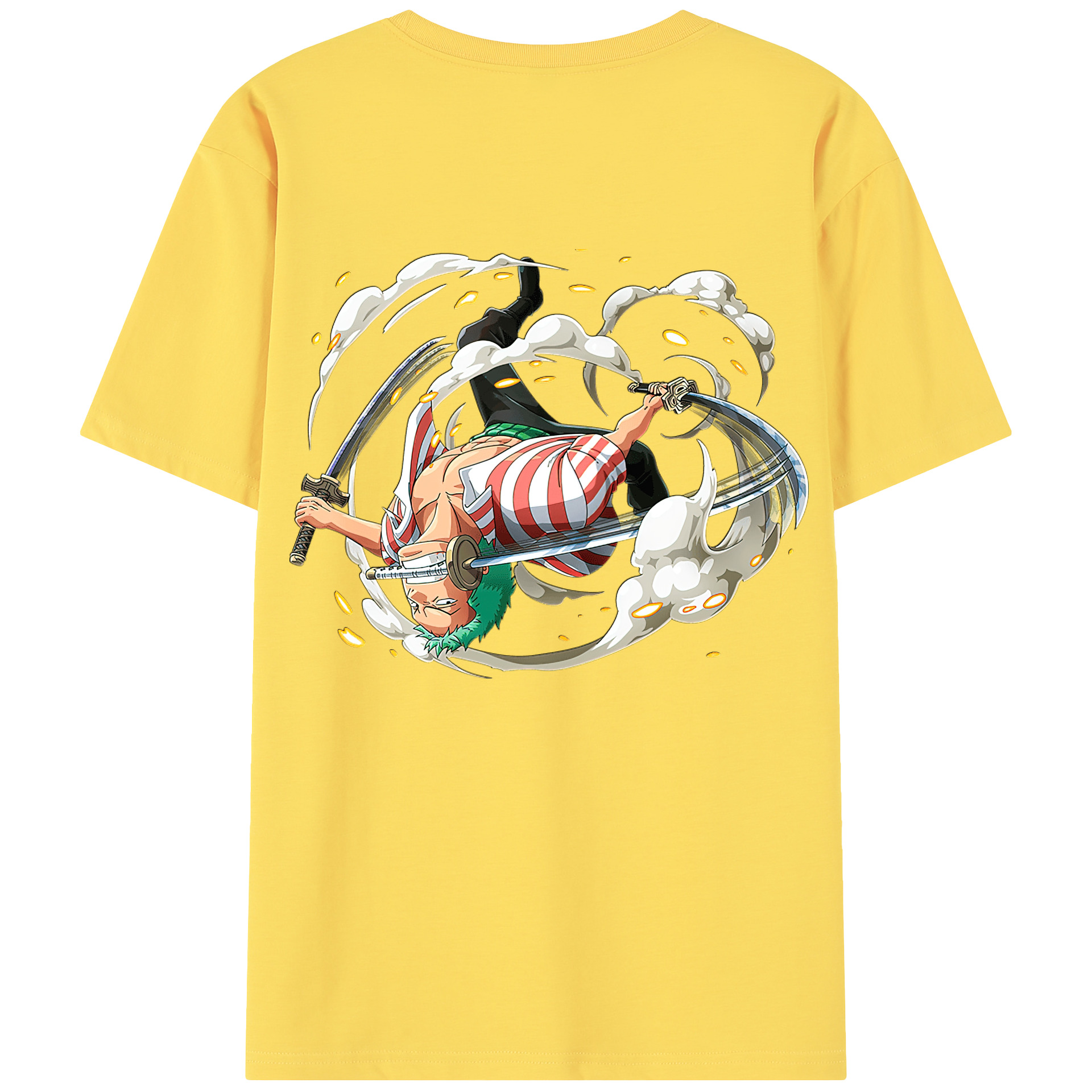 ワンピース ロロノア・ゾロ ONE PIECE Roronoa Zoro 綿100％半袖Tシャツ（背面プリント）