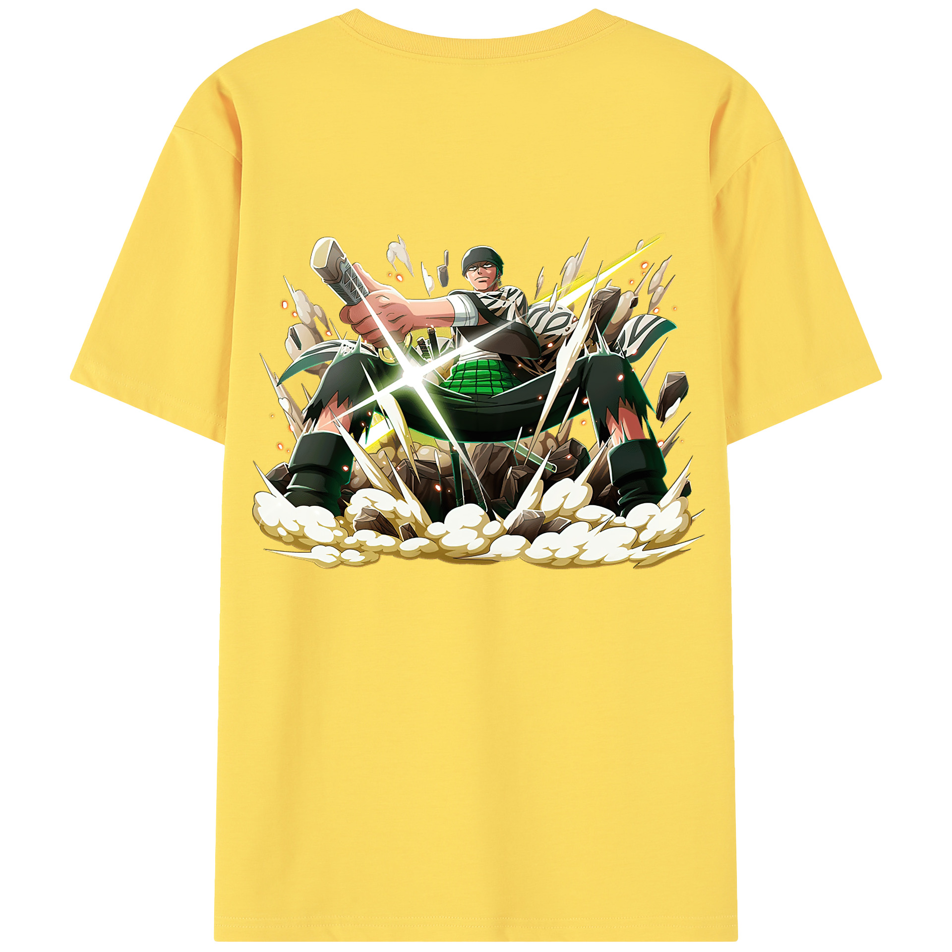 ワンピース ロロノア・ゾロ ONE PIECE Roronoa Zoro 綿100％半袖Tシャツ（背面プリント）