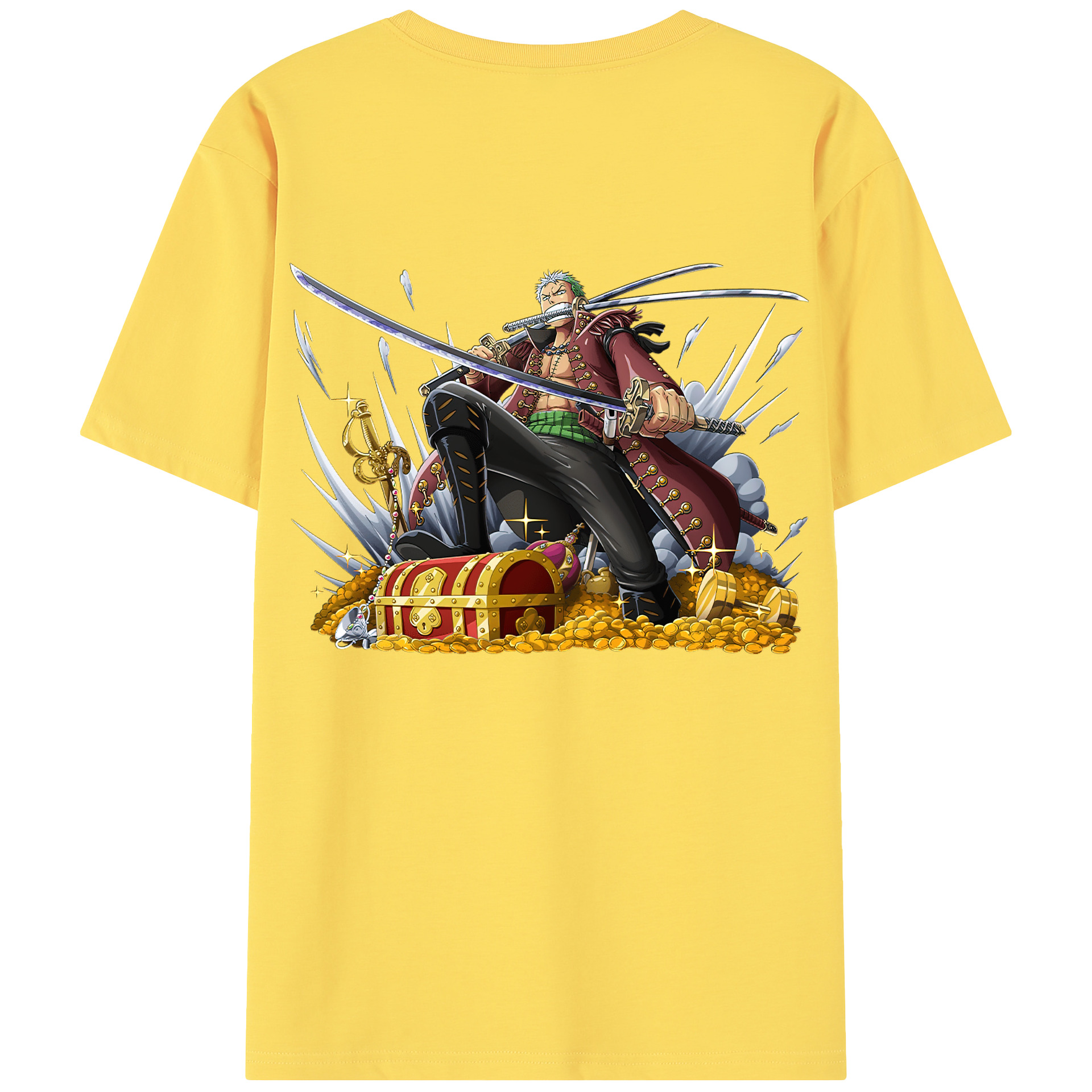 ワンピース ロロノア・ゾロ ONE PIECE Roronoa Zoro 綿100％半袖Tシャツ（背面プリント）