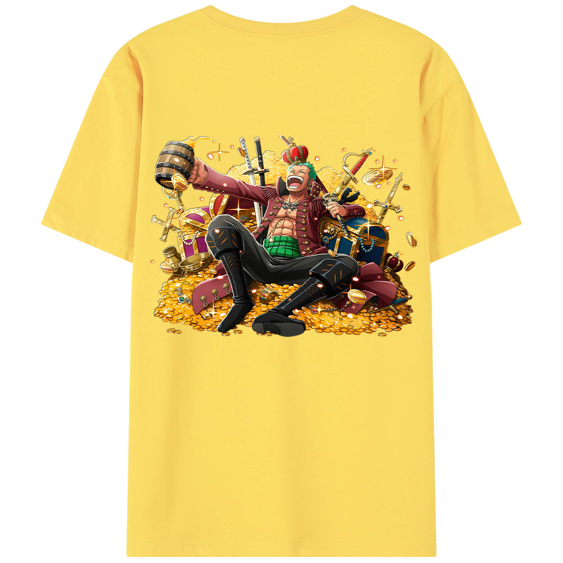 ワンピース ロロノア・ゾロ ONE PIECE Roronoa Zoro 綿100％半袖Tシャツ（背面プリント）