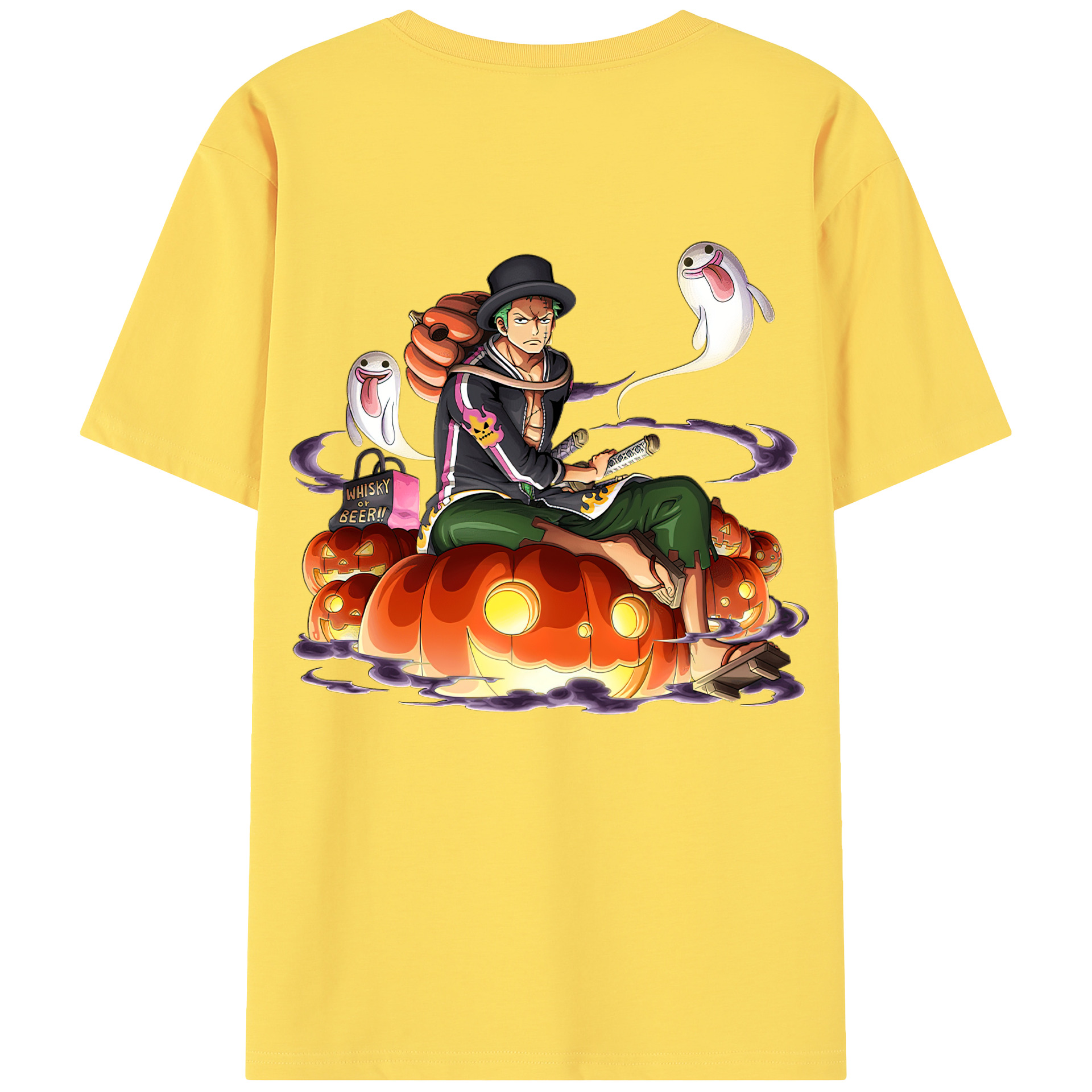ワンピース ロロノア・ゾロ ONE PIECE Roronoa Zoro 綿100％半袖Tシャツ（背面プリント）