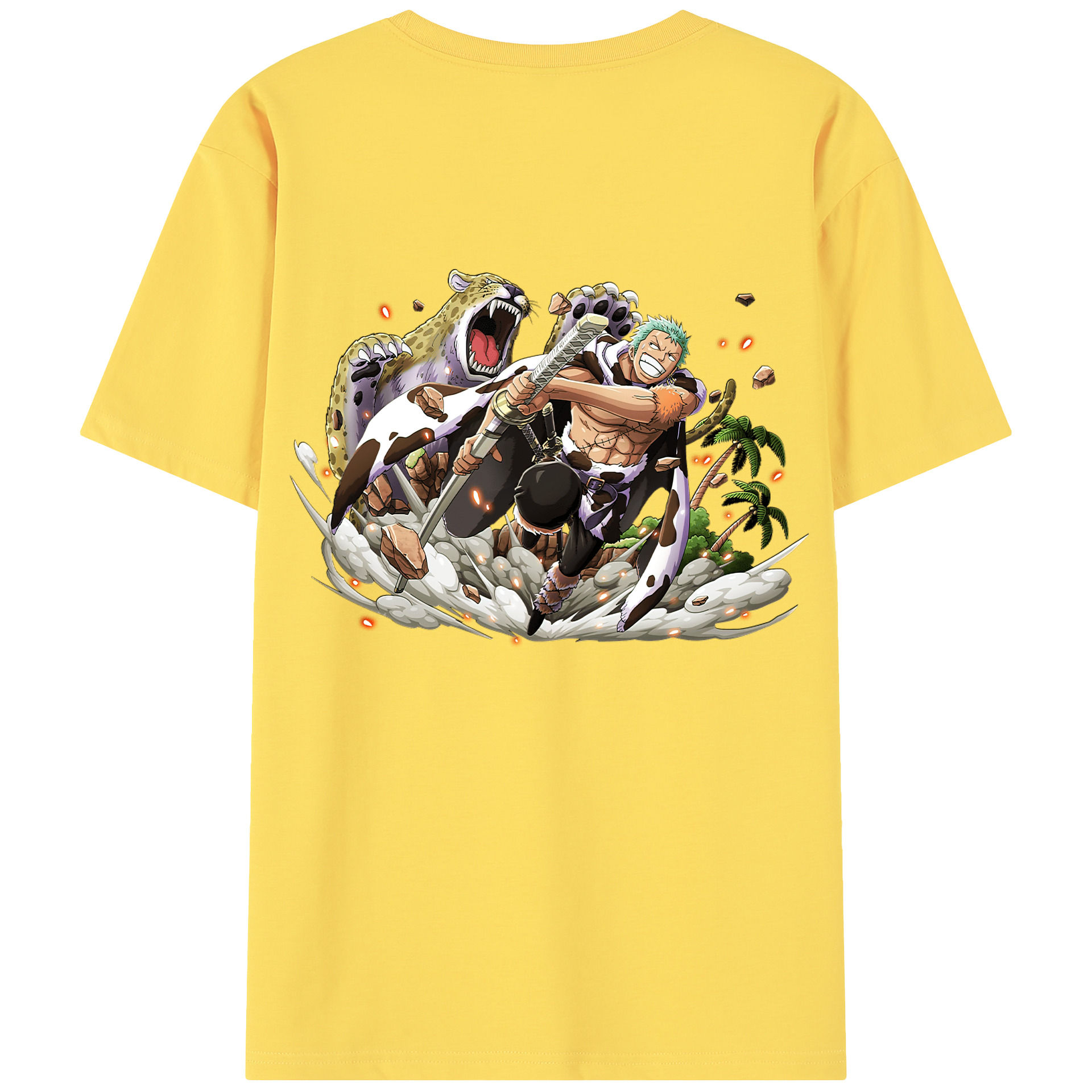 ワンピース ロロノア・ゾロ ONE PIECE Roronoa Zoro 綿100％半袖Tシャツ（背面プリント）