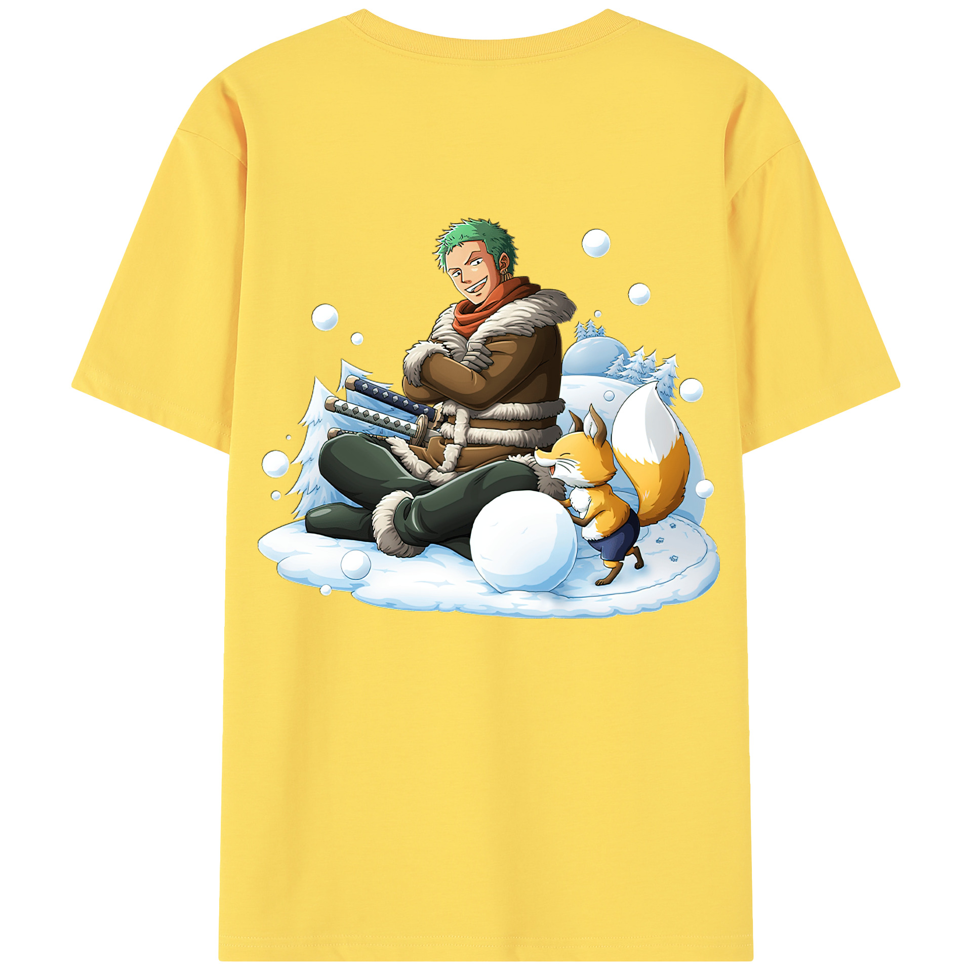 ワンピース ロロノア・ゾロ ONE PIECE Roronoa Zoro 綿100％半袖Tシャツ（背面プリント）