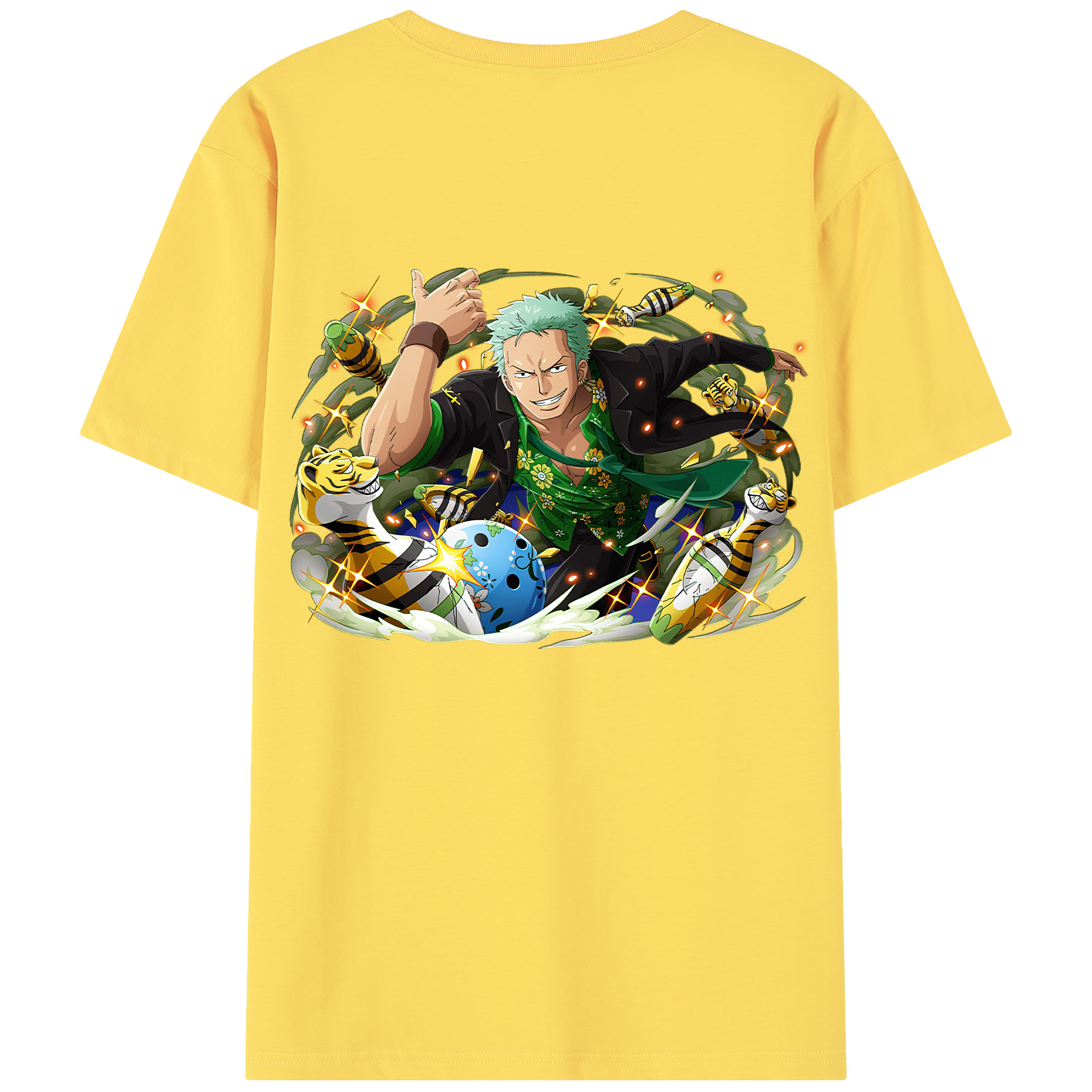 ワンピース ロロノア・ゾロ ONE PIECE Roronoa Zoro 綿100％半袖Tシャツ（背面プリント）